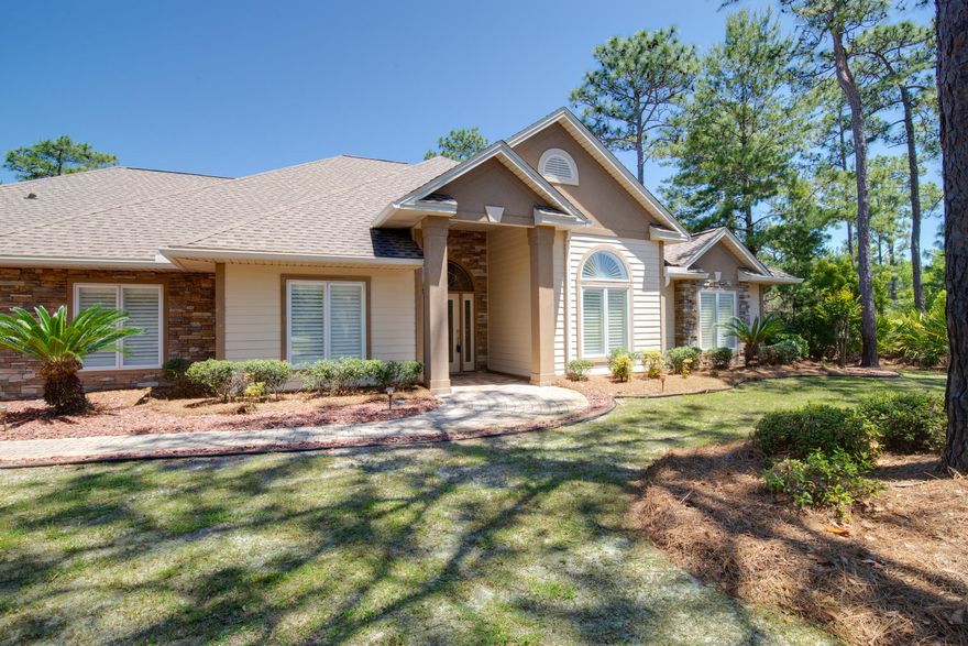 Well-designed, custom, single-story home in the beautiful, gated, water-front community of Botany Bayou now available! Located on a large corner lot, the home is surrounded by citrus trees and gorgeous landscaping. Features include a large pavered & screened patio, an irrigation system powered by a private well, plantation shutters, tile flooring, high wind ratings and wiring for a whole home generator. The home is being sold fully-furnished and has 9-12'' ceilings, built-in shelving, custom cabinetry, granite countertops and a double oven. The community amenities include a fishing dock, community pool and hiking trails!