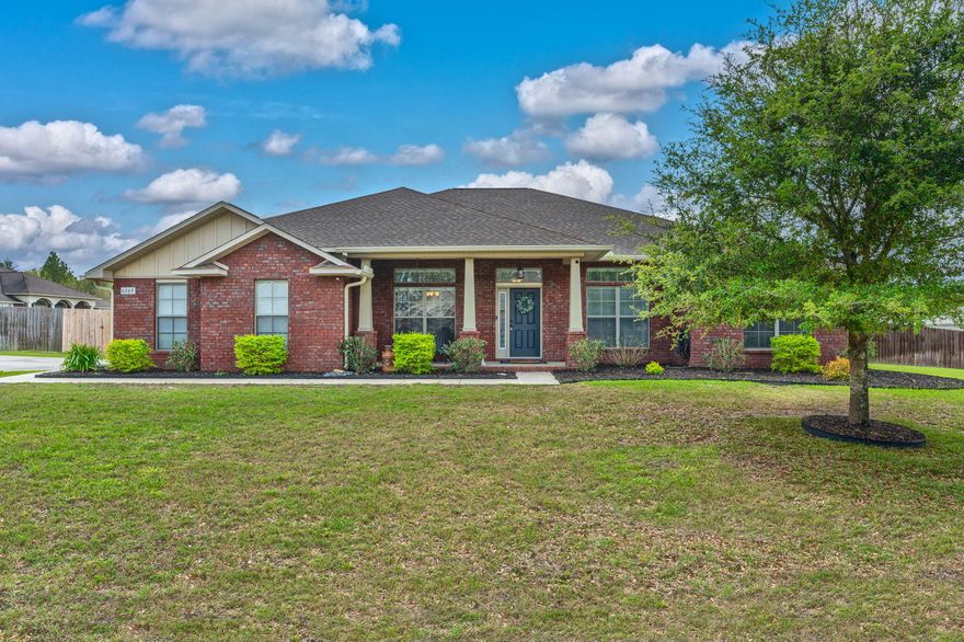 From the moment you walk into this home, you will be in awe of the upgrades the sellers have done. The foyer greets you with formal dining area to the left and an office to the right. Continue inside and you will head into the open livingroom with a gorgeous shiplap encased fireplace. The kitchen is stunning and boasts breakfast bar seating, ample cabinet space, stainless steel appliances, and tiled backsplash. This home has a split floorplan with spacious bedrooms. The master suite is generously sized and features a stand up shower, soaking tub, and double vanity. There is a bonus room off of the kitchen that  has endless possibilities! Head out back and relax under your covered porch on your cushioned custom-built wood swing that overlooks the privacy fenced  backyard.