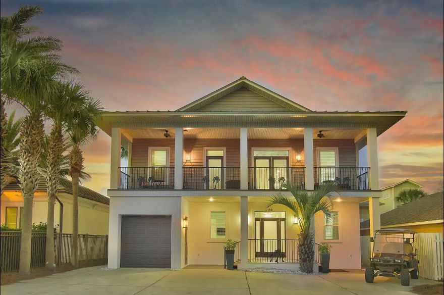 This modern coastal beach house has been fully remodeled! Rentals for 2022 = $259k and booked $114k for 2023 as of 11/7/22. Located a short walk from the beach and sold fully furnished. Professionally decorated with a fresh Coastal Design. The resort style, private pool has been resurfaced and features a large pool deck, pool bath and Meme's Bistro poolside cabana with sitting and kitchen area. Once inside, it offers an open floor plan with an abundance of natural light which makes for an amazing entertaining and gathering place. The kitchen is simply stunning, with a quartz-topped bar and casual seating that allows for easy conversation. The sea glass-inspired backsplash combines to create a chic, stylish, and efficient space. The living area opens to a full-length furnished balcony