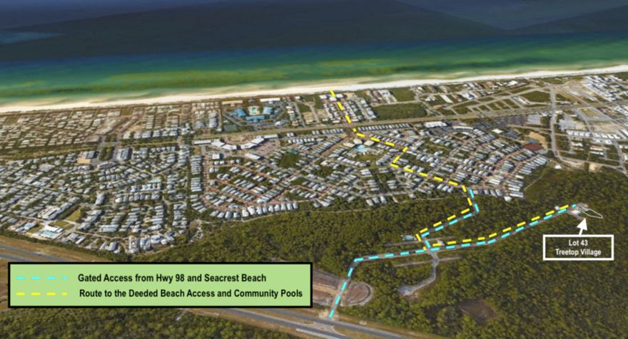 Welcome home! One of the best-kept secrets of 30A, Treetop Village is a unique community offering the perfect blend of convenience and privacy. With gated access from both Highway 98 and the Town Center Community of Seacrest Beach, your future home will be within easy walking or cycling distance to Alys Beach, Rosemary Beach and Seacrest Beach. This community also offers deeded beach access with a complimentary tram service to the amenities. With 79 home sites and extensive conservation area surrounding the Lot, your home will be your hidden retreat in a very serene cul-de-sac environment. The back of the property faces protected land for added views and privacy. No one will be able to build on that side. Please call today for additional details!