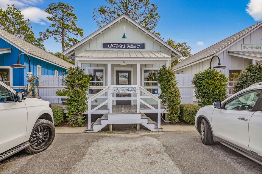 Quintessential Grayton Beach, Florida displayed by this charming freestanding retail building currently operated as an art gallery.  This rare opportunity would be superb for a host of retail and professional office uses.  The synergy of peripheral uses is exceptional, not the least of which includes Black Bear Bread Company, a coveted dining establishment.  Grayton Beach has been voted as the most beautiful and favored beach towns in America throughout the years. Founded in 1890, Grayton Beach is recognized as the first and oldest community established along Florida's Scenic 30A.  Grayton Beach also offers one of the largest beach-front parks, phenomenal acreage of state parks, and a 7+ acre public parking lot oriented directly across from The Shops of Grayton Beach.