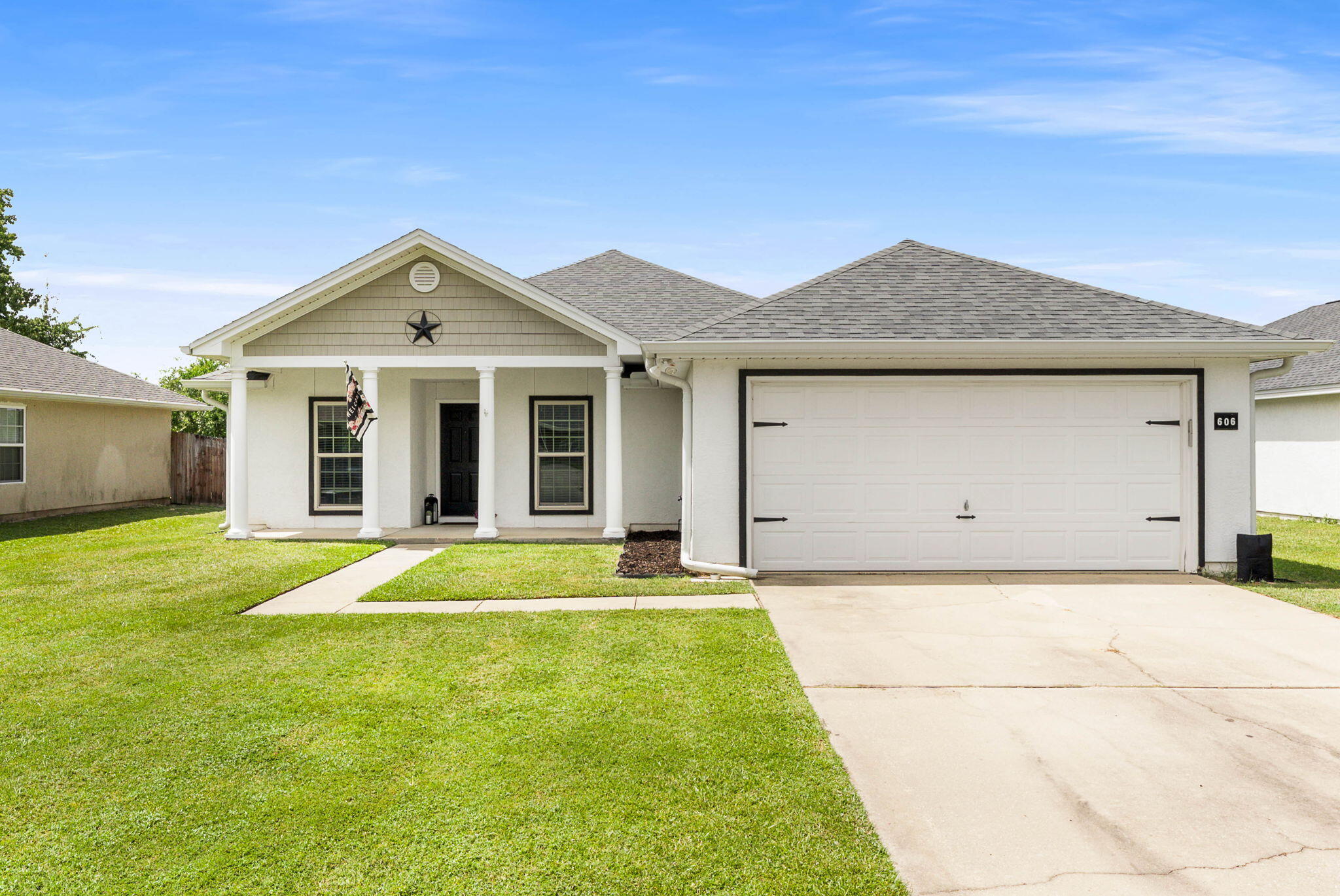 Welcome to 606 Timbers Crossing, perfectly situated just minutes from everything Lynn Haven has to offer! This beautifully updated 3-bedroom, 2-bathroom pool home combines modern upgrades with a functional, open layout designed for both comfort and entertaining.Upon entry, a flexible dining area, which is currently used as an office, opens into a spacious kitchen with a second dining space that flows seamlessly into the living room. The kitchen features a convenient breakfast bar, abundant cabinet storage, stainless steel appliances, and ample countertop space for meal prep.Inside, you will also find wood-look durable tile flooring, an electric fireplace in the living room, updated interior paint, and two beautifully updated bathrooms. The primary suite is spacious and offers a private retreat with a double vanity, walk-in closet, and a custom tile shower/tub combo.
Step outside to your personal oasis! Enjoy the new pool, covered back porch, and privacy-fenced backyard, perfect for relaxation or entertaining. Additional updates include a whole-house water softener/filtration system, plus an extra filter at the kitchen sink.
Nestled in the quiet Timbers community, this home provides a peaceful setting while keeping you close to parks, shopping, and dining. Nearby are A.L. Kinsaul Park, Rails to Trails walking path, Sharon J. Sheffield Park, and Cain Griffin Park. Best of all, the property is located in Flood Zone X, meaning no flood insurance is required and there's no HOA! Scheule your private showing today.