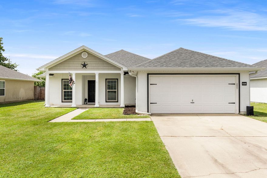 ***VA ASSUMABLE LOAN OPPORTUNITY! Lock in a 4.125% Rate! Welcome to 606 Timbers Crossing, perfectly situated just minutes from everything Lynn Haven has to offer! This beautifully updated 3-bedroom, 2-bathroom pool home combines modern upgrades with a functional, open layout designed for both comfort and entertaining.Upon entry, a flexible dining area, which is currently used as an office, opens into a spacious kitchen with a second dining space that flows seamlessly into the living room. The kitchen features a convenient breakfast bar, abundant cabinet storage, stainless steel appliances, and ample countertop space for meal prep. Inside, you will also find wood-look durable tile flooring, an electric fireplace in the living room, updated interior paint, and two beautifully updated bathrooms. The primary suite is spacious and offers a private retreat with a double vanity, walk-in closet, and a custom tile shower/tub combo.

Step outside to your personal oasis! Enjoy the new pool, covered back porch, and privacy-fenced backyard, perfect for relaxation or entertaining. Additional updates include a whole-house water softener/filtration system, plus an extra filter at the kitchen sink.

Additional highlights include a transferable home warranty, recently updated HVAC and water heater (just 3 years old), and the peace of mind of a termite bond.

Nestled in the quiet Timbers community, this home provides a peaceful setting while keeping you close to parks, shopping, and dining. Nearby are A.L. Kinsaul Park, Rails to Trails walking path, Sharon J. Sheffield Park, and Cain Griffin Park. Best of all, the property is located in Flood Zone X, meaning no flood insurance is required and there's no HOA! Scheule your private showing today.

