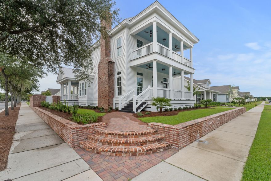Discover the beauty and elegance of this ''pseudo-new'' custom home in Owl's Head, originally built as a personal residence. Located directly across the street from a  6.5 Acre Grassed Park with concrete path, 16 Acre spring fed lake, sidewalks throughout, and Alley Way Driveways.  This exquisite property offers you the chance to enjoy high-end finishes and exceptional craftsmanship, typically found in more southern locales. This remarkable home features a thoughtfully designed main-floor master suite and meticulous attention to detail throughout. The exterior showcases durable brick retaining walls, a charming metal roof, and a private walled courtyard, all designed for low maintenance and long-lasting beauty. Multiple porches and balconies provide ideal spaces for relaxation. Just added The Hardie Board siding, Sherwin-Williams paint, and Pella windows further reflect the builder's commitment to quality. Inside, the home is entirely carpet-free, boasting 24x48 porcelain tile flooring and elegant crown molding throughout. The living room is highlighted by a striking brick fireplace, while the gourmet kitchen is a chef's dream. Equipped with premium Furno appliances, a commercial propane stove, a wine fridge, sueded granite countertops, ample cabinetry, a farmhouse sink, and an island with seating for 2-3, the kitchen perfectly balances form and function. 

Convenience meets design with a well-planned utility room located off the back door, adjacent to the master suite. The master bathroom offers a true retreat, featuring a walk-in shower and a luxurious soaker tubyour own personal oasis. 

Upstairs, the solid wood staircase leads to three additional bedrooms and a versatile landing area, ideal for hobbies or a cozy reading nook. The second-floor balcony overlooks the community greenspace, creating the perfect spot to enjoy crisp autumn mornings or evening breezes. Step outside to the enchanting New Orleans-inspired courtyard, where privacy is ensured by a six-foot brick wall. Additional features include an irrigation system, two AC units for efficient climate control, and countless thoughtful touches throughout. 

This "pseudo-new" home has a unique story. Initially constructed to the "dry-in" stagecomplete with roof, windows, and sidingit remained unfinished for some time before the current owner completed the interior and addressed exterior updates. Certified roofing contractors have inspected the roof and confirmed it to be in excellent condition. Don't miss your chance to own this luxurious and unique custom home in Owl's Head. Schedule your private tour today and experience its timeless charm firsthand! Just added a 2 car covered carport and an  8 x 8 - exterior storage area.