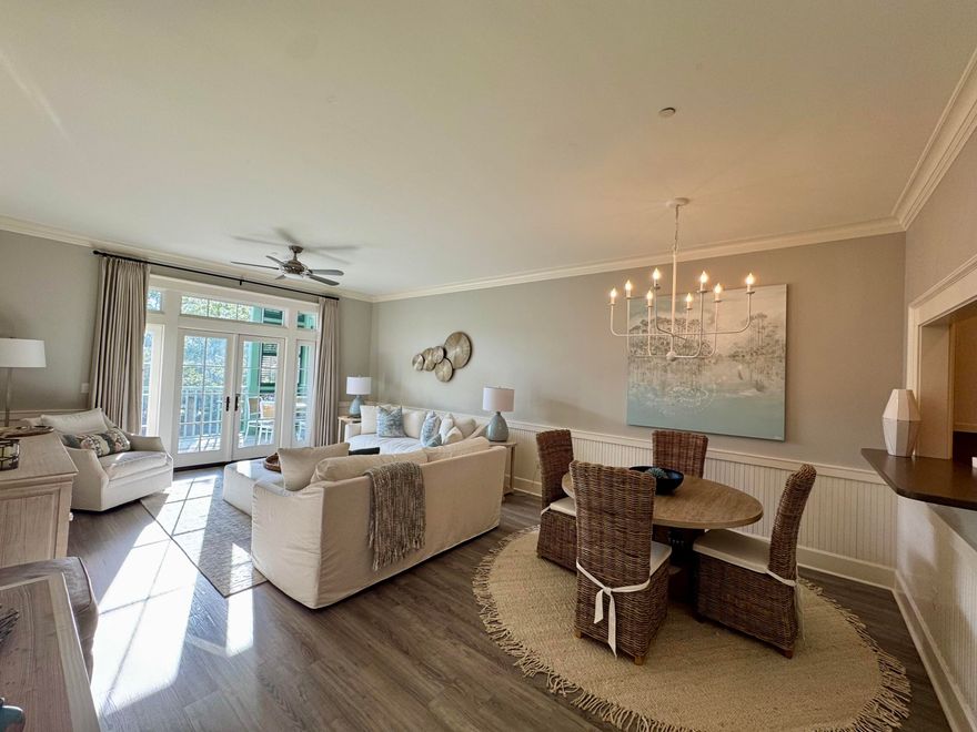 Recently renovated single-level WaterColor condo ideally located above Wine World, just a short stroll to the Gulf and WaterColor Beach Club. Features a spacious master suite with private bath, guest room with queen and twin beds, and a queen sleeper sofa--sleeps seven comfortably. Upgrades include new AC, kitchen appliances, faucets, lighting, ceiling fans, and luxury plank flooring throughout. Bathrooms fully renovated with new tile, vanities, and premium mirrored medicine cabinets. Enjoy outdoor dining and lounging on the balcony overlooking 30A.