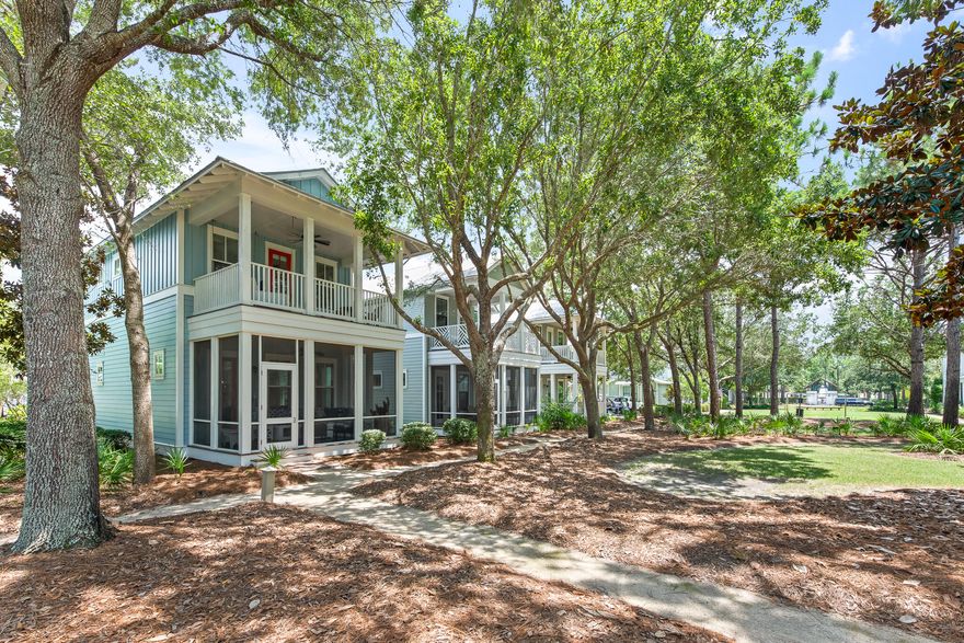 This charming WaterColor home has the perfect mix of privacy, peace, and a convenient location in the beginning part of The Crossings on Dragonfly Park and only 5 homes from the Dragonfly pool! Sit on your screened in porch and enjoy a morning cup of coffee looking at the tree lined park or watch your children play on the grass.When you are ready to go to the pool it is only 5 homes away.You are also close to Camp WaterColor pools and a bicycle,golf cart or shuttle away from the WaterColor Beach Club.For convenience a golf cart comes with the purchase of the home! This home has one of the best layouts to fit the whole family and provide a great rental income with 2 primary bedrooms with ensuite bathrooms,double sinks and a walk-in shower located on both the first and second floors. On the second floor there is also a fun bunk room for the kids, a second living room with a pull out sofa,a full bathroom for the bunk room and living area and another large ensuite bedroom that has 2 queen beds which accommodates 12 people! The living area is open and entertaining and the chef's kitchen is nicely appointed with high end stainless steel appliances, granite countertops and breakfast bar. Convenient to the kitchen is a full pantry, laundry room, office nook, owners closet, under stairs storage, guest half bath and outside a large storage room for all your beach supplies. You will enjoy the peace of mind of having new air conditioners and the full exterior newly painted with the best Sherwin Williams mold and mildew resistant paint. Fully furnished including new mattresses and brand new furniture in both the downstairs and upstairs primary bedrooms, this home will make a lovely primary or second home, but if you are looking to also have rental income, this home has built in revenue already with $126,000 in income for 2024 and on target to bring in $144,000 this year! Ownership costs available upon request.

Included in the HOA dues owners and guests have access to all the world class amenities of WaterColor including the Watercolor Beach Club, a stunning gulf-front club that offers everything you need for a luxurious beach day. It features three pools, three restaurants, and multiple floors of seating with unobstructed views of the Gulf. Watercolor also has its own private beach providing an exclusive seaside experience. At Camp Watercolor, you can enjoy a lazy river, as well as two additional pools with water slides for extra fun. The camp includes a restaurant and bar, and it overlooks a large green space perfect for soccer or other outdoor activities as well as a basketball court and playground. In addition to these, the Watercolor community boasts three more pools throughout the area. For tennis enthusiasts, Watercolor Tennis offers five clay courts and two pickle ball courts along with a pro shop and daily clinics and lessons.Watercolor is also home to the Boathouse located on Western Lake, a rare coastal dune lake, offering fitness classes and kayak, paddle board, and foil board rentals for outdoor water activities.
