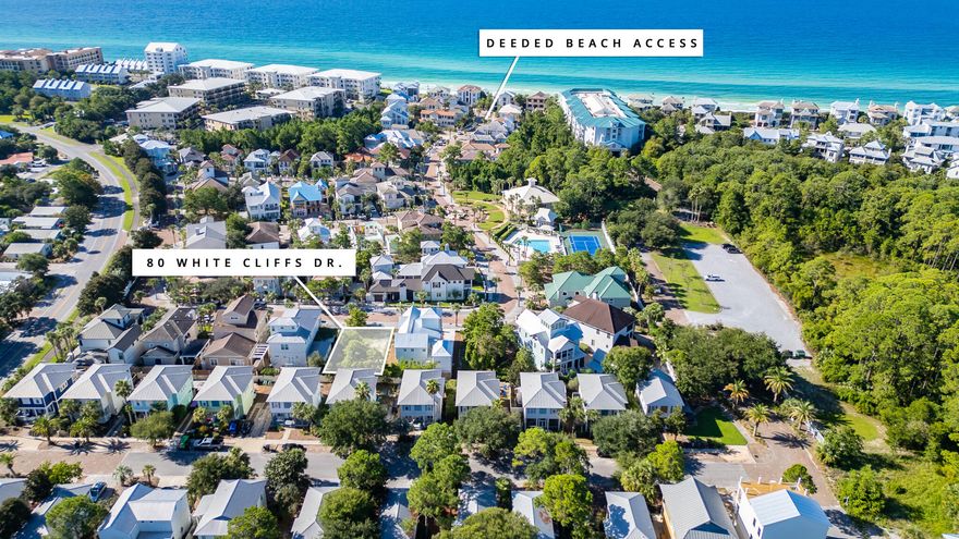 Perfectly situated in the lovely gated beachside Village of White Cliffs, in Blue Mountain Beach, this homesite is SOUTH OF 30A and one of the last remaining inside the gates! This rental-restricted community offers a private beach access complete with rest facilities and viewing tower, luxury amenities such as a club house, heated pool, and tennis courts.  One of the highest elevations on entire Gulf of Mexico! Excellent opportunity for new construction. Seller has building plans.