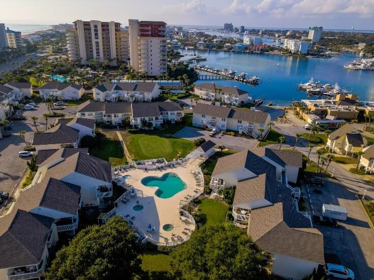 Discover the charm of this beautifully updated and fully furnished studio in the highly sought-after Sandpiper Cove Resort, ideally located in the heart of Destin. Just steps away from 1,100 feet of pristine, deeded beach access (under 300 feet away) and minutes from the bustling Harborwalk, this gem offers a true coastal lifestyle.This second-floor unit boasts a smart, open-concept layout with a fold-up Murphy bed that optimizes the space for both comfort and function. The unit features elegant hardwood floors in the living area and porcelain tile throughout the rest of the space. Enjoy relaxing on your private balcony with views of the pool and serene canal, offering a perfect spot to unwind. The Sandpiper Cove community is packed with exceptional amenities: five pools (two heated), six tennis courts, a golf course, marina, boat launch, and canal boat docking (by reservation). Enjoy fine dining at the nearby Louisiana Lagniappe, or take a stroll to local attractions, restaurants, and shops. Whether you're looking for a full-time residence, vacation retreat, or investment property, this studio offers the ideal balance of convenience and coastal living.
With easy access to popular spots like Crab Island and Capriccio's Caf??, this is beach living at its best. Don't miss out on this incredible opportunity!