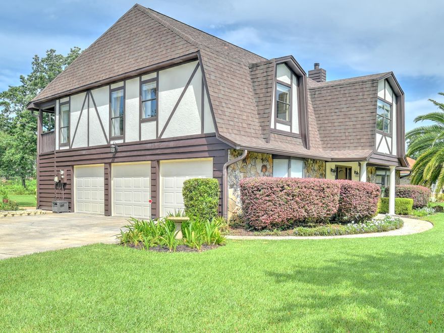 TAKING BACK UP OFFERS.  This spacious two story home in Bluewater Bay, overlooks the lake, featuring 4 bedrooms, 2-1/2 baths, brick fireplace and a 3 car garage!  Large lot for entertaining and patio for taking in the sounds of nature and peaceful lake views. There's plenty of room for a pool or summer kitchen.  The dining room is perfect for family gatherings around the table.  Relax in your beautiful FLorida room while you take in the private panoramic views of the lake and yard outdoor space.The kitchen is quite large featuring granite and tile, stainless appliances, and plenty of cabinets.  Wait till you see the pantry. The master bathroom steps out to a balcony and is quite large.  3 of the bedrooms have lake views.   In addition - Roof replaced  2011,