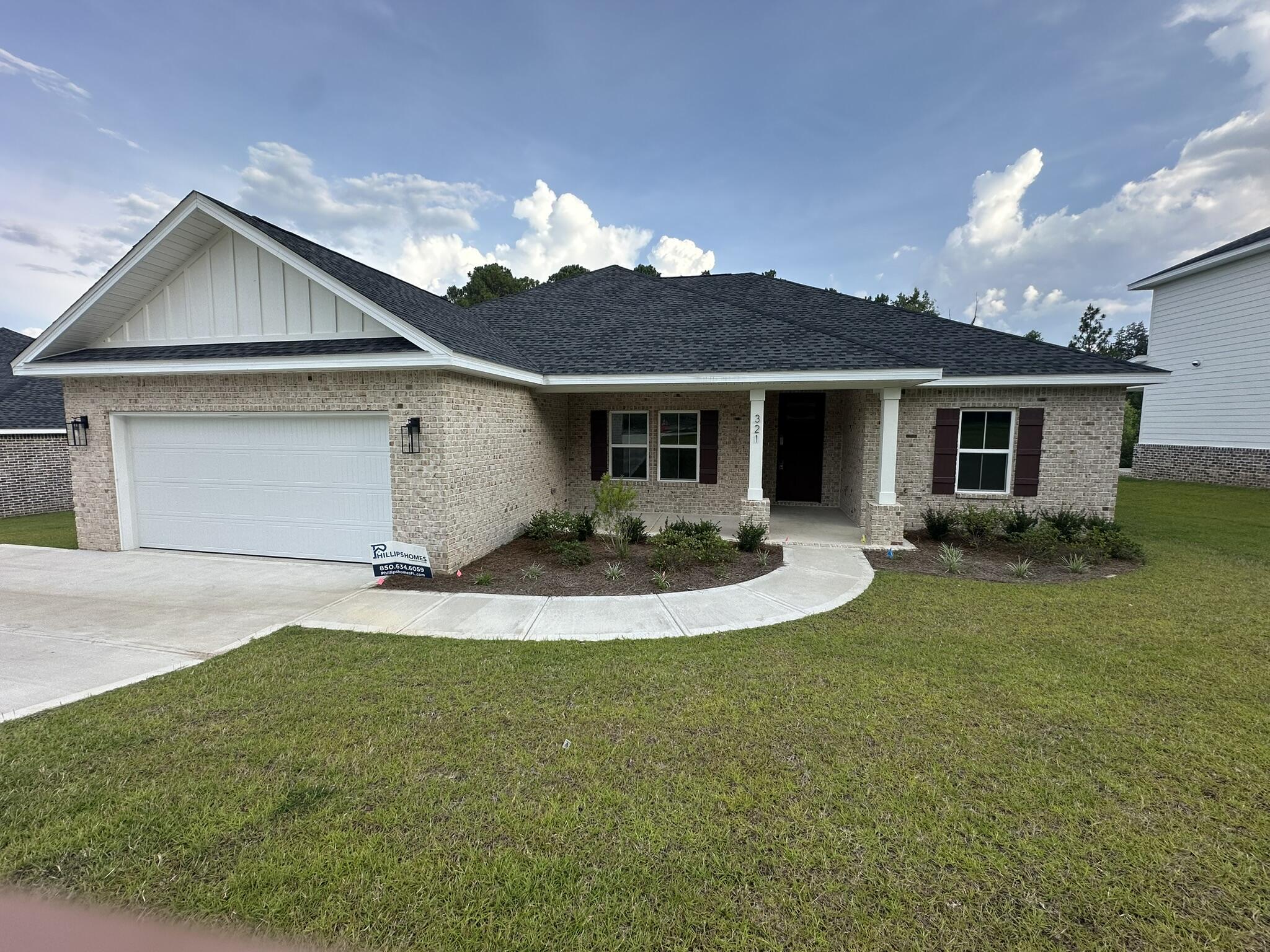 Completed New Construction in South Crestview - Backs to Proposed County ParklandNewly finished 4-bedroom, 2-bath home on a spacious, partially wooded homesite in a South Crestview development. Built with brick and Hardie exterior and featuring an open floor plan. Includes a Tankless Rinnai water heater. The property borders land recently purchased by the county, with a proposed public park planned. Convenient location with access to Hwy 85, I-10, Crestview Commons, medical offices, and local services.