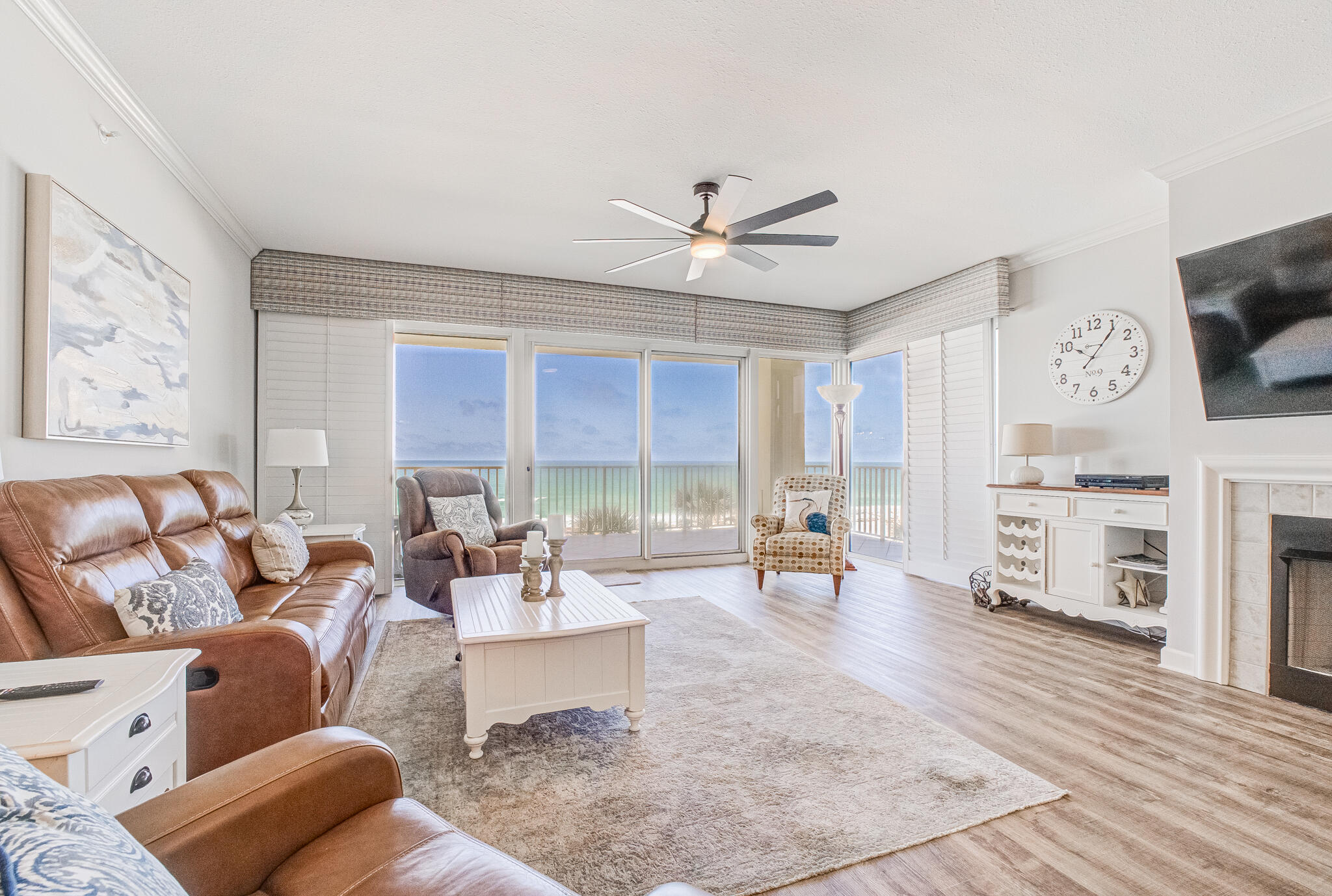 Gulf-Front Elegance at Grande Surf Club Condos - Rare Opportunity! Welcome to Unit #2W at the highly sought-after Grande Surf Club, a premier condominium located directly on the sugar-white sands of the Gulf of America. This beautifully updated 3-bedroom, 2-bath unit spans an impressive 1,783 square feet and offers the perfect blend of comfort, style, and investment potential.Step inside to find luxury vinyl plank flooring throughout, modern lighting and fixtures, and stylish plantation shutters that add a touch of Southern charm. The kitchen is fully equipped with sleek stainless steel appliances and opens seamlessly to the spacious living and dining areas with gorgeous views --ideal for entertaining or relaxing after a day on the beach.Sold fully furnished, this turn-key unit is short-term rental friendly, making it an excellent option for both personal enjoyment and income potential.
Grande Surf Club is an exclusive complex with only 14 floors and just 2 units per floor, offering a private and peaceful retreat. Enjoy secure, gated entry, coded elevator access, and breathtaking Gulf views from your private balcony.
Don't miss your chance to own a slice of paradise in one of the most desirable and private beachfront communities on the Emerald Coast.
Schedule your private tour today. If measurements deemed important, please verify.