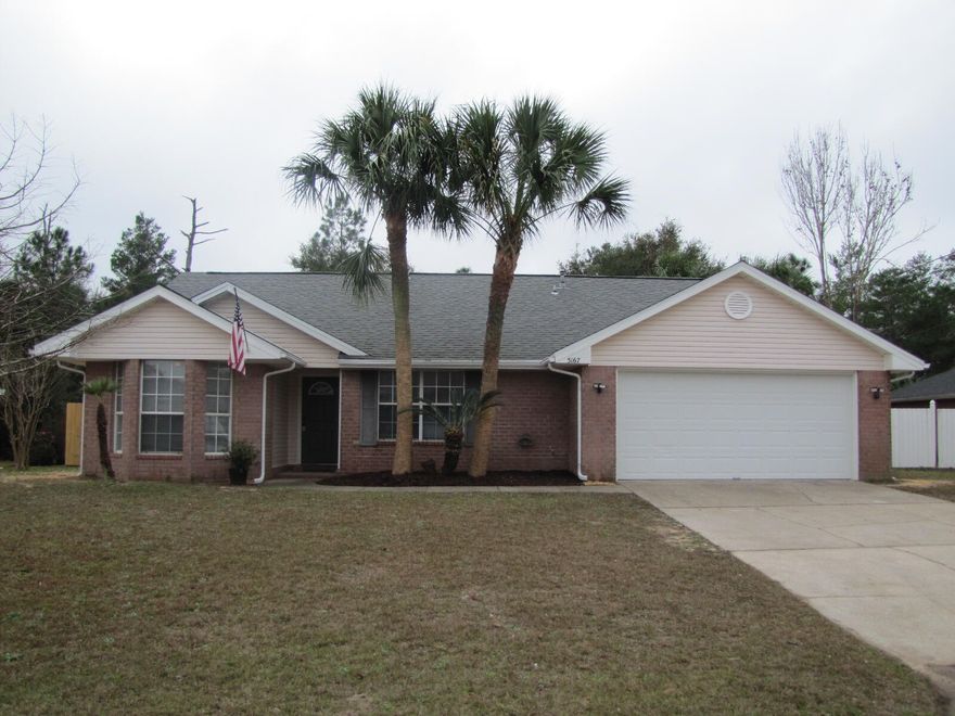 Like new 3/2 with newer flooring and paint. The home features a split floor plan, high ceilings and inside laundry room. The kitchen is open to the living room and features a breakfast bar, pantry and dine in area. The main bedroom suite offers bath with double vanity and walk-in closet. The yard is flat and privacy fenced. Home is available October 3.