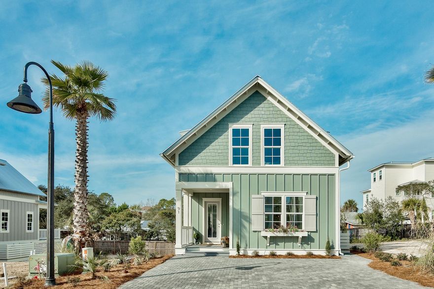 Just a short stroll to the beach makes this an ideal beach home along with the private heated pool. The light and bright floor plan with its open concept fills the home with natural sunlight and plenty of room to enjoy your beach stay or entertain guests. Designer laminate plank flooring and the theme of white and grey are featured throughout this stunning home. Beautiful white kitchen with shaker style cabinetry, quartz countertops & oversized breakfast bar/island is open to spacious family room & dining. Master Suite on main level; Second level with 2 spacious bedrooms and loft area, perfect for bunks. Enjoy morning coffee by the pool on your private deck out back or on the covered front porch. Walk, bike or ride to restaurants & shopping; convenient to Grayton, Watercolor and Seaside.