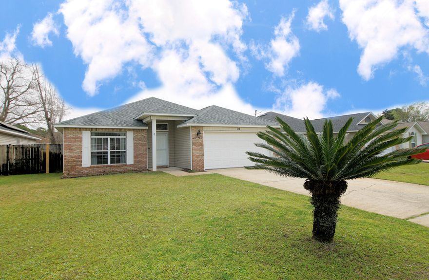 Hard to find Four bedroom Two bath home ready for move in early May. Great location south of 98, close to Hurlburt Field, Eglin AFB. and the white sandy beaches of Fort Walton or Navarre! This home has a nice open floor plan. The spacious kitchen comes with plenty of cabinets and granite counter-tops and opens to large living area with patio doors to the backyard. Large laundry room with a closet. This is a split floor plan home with vinyl plank flooring in living areas, carpet in bedrooms and tile in the laundry room. A privacy fenced backyard and two car garage complete the package. Pets require owner approval and a non refundable pet fee. Every occupant over the age of 18 must complete an application. No smoking allowed in the home or garage. Applications can be completed online.