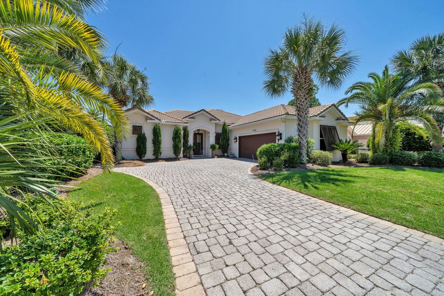 Nestled in Destiny East, a neighborhood with many full time residences that allows short term rentals, this home makes an incredible investment opportunity.  2021 rental income was over $64,000+ gross with owners using it often!   Located behind the pool and clubhouse, this property caters to guests and family who want to take a refreshing swim or play a game of tennis.  Extremely well maintained with new living room sliding glass doors, two refrigerators and gutters installed in 2021.  Just this year, a new kitchen gas range was added along with all fresh interior paint and remote controlled fans in the master bedroom and family room.  Rich colored walls create warmth and vibrancy and the lush new carpet in all the bedrooms (2022) feels heavenly underfoot. Large diagonally laid terrazzo tile and 14 foot high ceilings illuminate the regal style of mediterranean architecture.  Destiny East is located on the north side of scenic hwy 98 and just a short walk to the public beach access at Crab Trap.  Destin's best local seafood restaurants and fabulous shopping options are all within a few minutes by car or golf cart.  Please see documents in listing for additional updates and rental history.