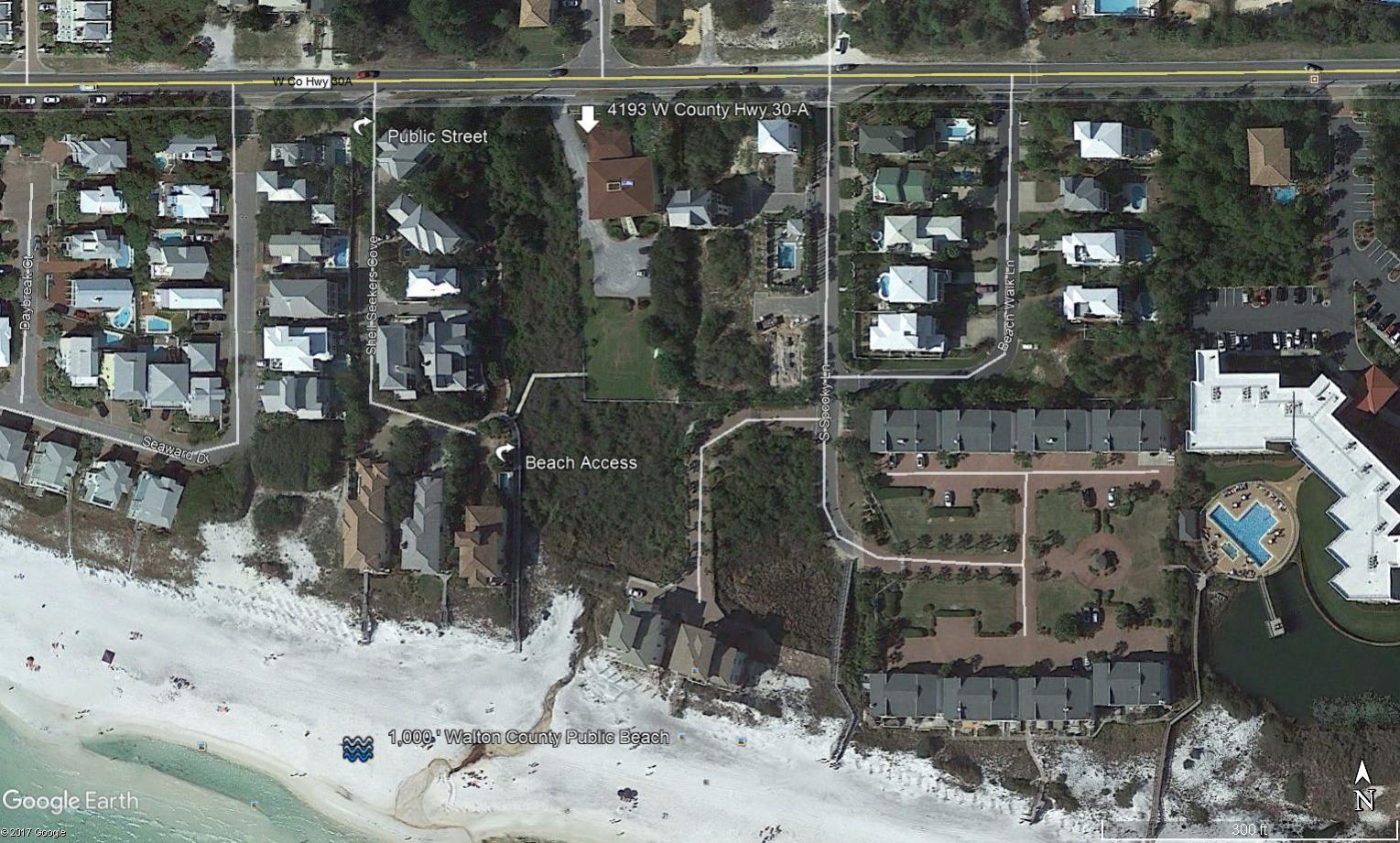 1.25 Acres South side Scenic Hwy 30-A. Zoned 'Neighborhood Infill', 8 units maximum per acre equals total density of 10 residential units per site. Neighborhood serving commercial development also allowed. Approximately 3/4 acre uplands. Wetlands are well defined, with retaining wall in place, and provide beautiful buffer and possible storm water retention. Site has uninterrupted Gulf views across natural, protected outfall/wetlands. Public Beach Access nearby, short walk to approximately 1,000 ' of pristine, County owned, public beach. Site is not impacted by CPZ, CDLPZ or CBM. CCCL is seaward of site and does not apply. Majority of uplands is Flood Zone 'X' with minority portion Flood Zone 'A'. Site elevations average 10'-18'. Price is based on land value.