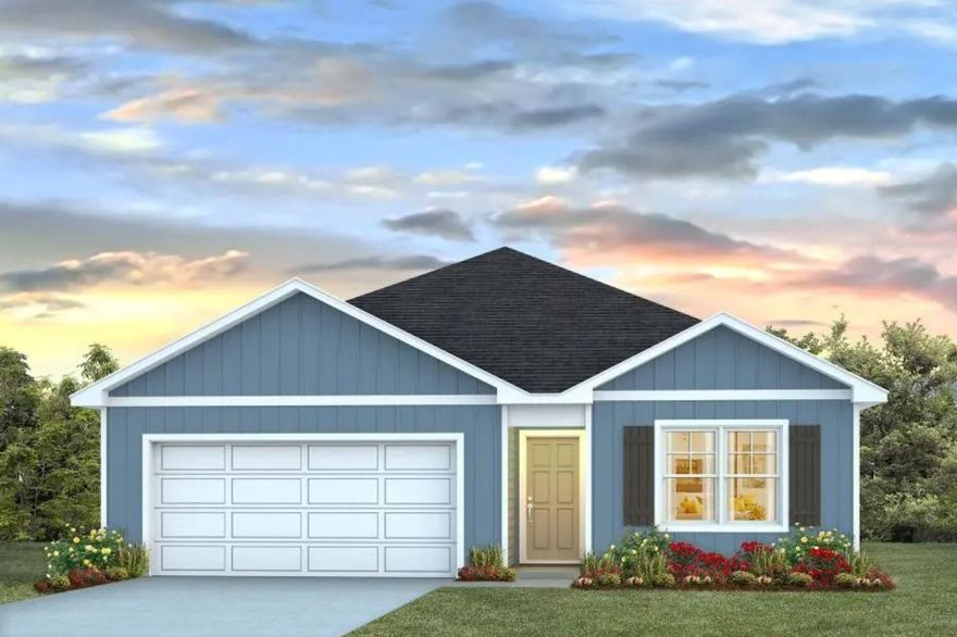 The Freeport is a stylish 4 bed, 2 bath home with a 'fabulous' open floorplan design. GREAT for easy living and entertaining. The beautiful kitchen features: large island bar, pantry and all stainless appliances, smooth top range, built in microwave. Spacious Bedroom 1 and the adjoining bath have a large walk-in closet. The latest in gorgeous wood look flooring throughout, and PLUSH carpet in the bedrooms. The Smart Home Technology package provides several Smart Hm. devices for your convenience. Fast growing North Crestview location. Easy access to Ft. Walton/Destin area beaches & just minutes to golfing.