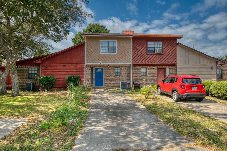 Move in ready Townhouse!This open concept townhome has many updates and upgrades including fresh paint, new flooring, new AC unit installed in 2018, new granite countertops with lots of counter space, new cabinets and recess lightning. 1/2 bathroom downstairs. Upstairs you will have your large master bedroom with walk in closet and large balcony, full bathroom and additional guest bedroom. Enjoy your large patio and fenced backyard. All appliances were purchased in 2017 and roof is only 3 years old. Washer and dryer included!Located in the heart of Fort Walton Beach close to both bases, shopping, restaurants and beaches.