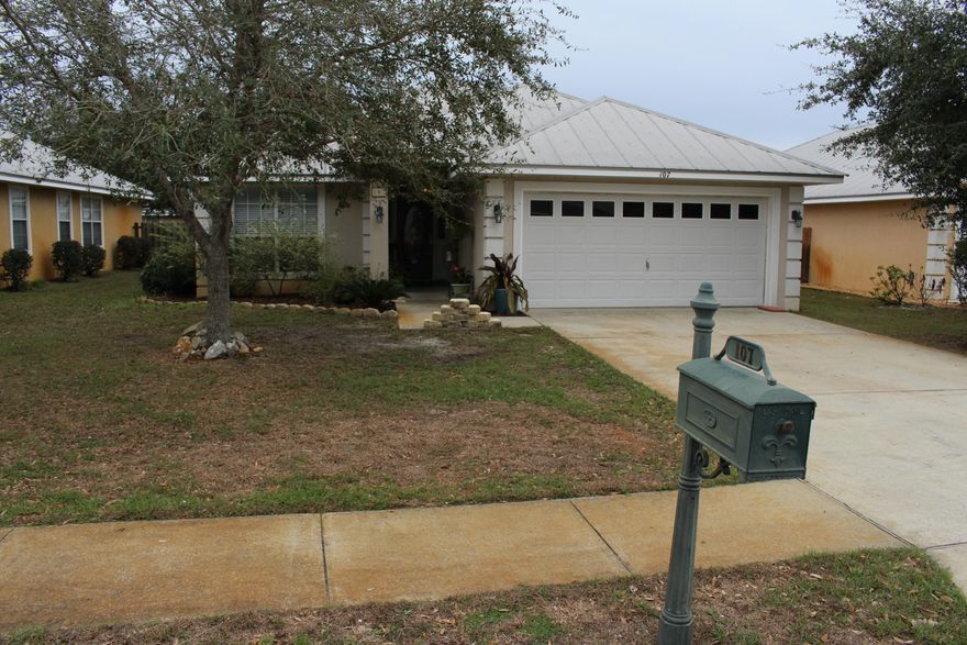 A true family home in a friendly neighborhood on a cul de sac. This Driftwood Estates 4 bedroom 2 bath home with over 1800 sq ft has the vaulted ceilings in the main living areas. The kitchen is large with lots of cabinet space, a breakfast nook and medium size pantry. The laundry room leads out to a large two car garage and a front yard where the neighborhood kids can play soccer. The backyard is fenced in and has a pergola coming off a covered seating area that's a great spot for Mom to escape to read a book or have a glass of wine. The three bedrooms PLUS a Master Bedroom gives every family member room to live and breathe. Driftwood Estates has the parks and amenities every family loves.