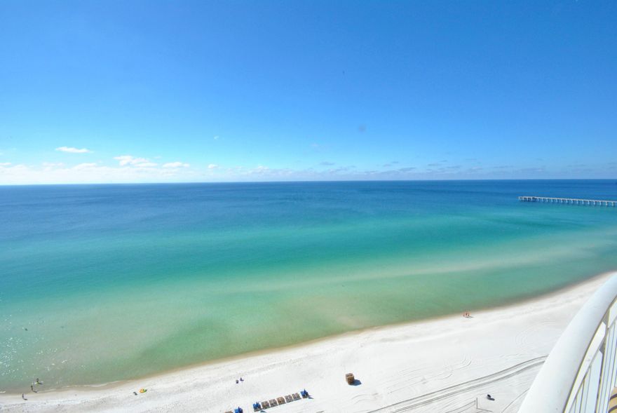 This is a beautiful Gulf Front Condo on the 17th floor in the gorgeous Aqua! You have a view of Pier Park as you walk to your condo from the elevator! From inside, you have a fantastic view of Panama City Beach's famous Emerald water! You will not want to leave once you walk in! Aqua is a Luxury Condo that offers a way to relax in style! The grand entrance to the lobby features a huge cascading water feature along with water gardens throughout the lobby and reception area. There is a poolside caf, whirlpool spa grotto, indoor/outdoor pool, relaxation pool, tropical pool deck, fitness center with gulf views, aromatherapy steam and treatment room, media room, special rooms for parties and meetings and covered garage parking with a walkover. This condo is a great vacation rental or a perfect