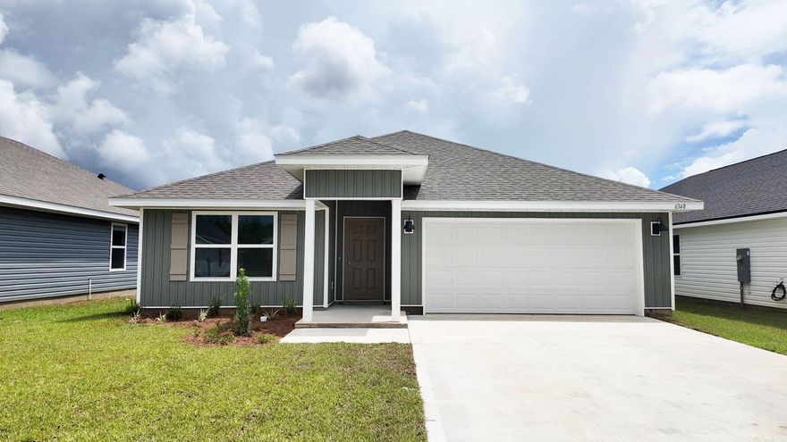 Builder will pay all Closing Costs, ask us about our current rates!Welcome to Rivers Cove featuring a beautiful community pool and playground. The Cali model, one of our most sought-after designs, offers a fantastic open layout for relaxed living. Offers 4 bedrooms, 2 bathrooms, a covered back patio, 2-car garage, and the 'Smart Home Connect' System with various convenient Smart Home devices. The well-appointed kitchen includes stainless steel appliances, a smooth-top range, built-in microwave, quiet dishwasher, corner pantry, island bar, eye-catching wood-look flooring, and plush carpet in the bedrooms. Bedroom 1 and the adjoining beautiful bath boast a large walk-in closet, double vanity sinks and more. Enjoy the stylish curb appeal in the rapidly growing area.