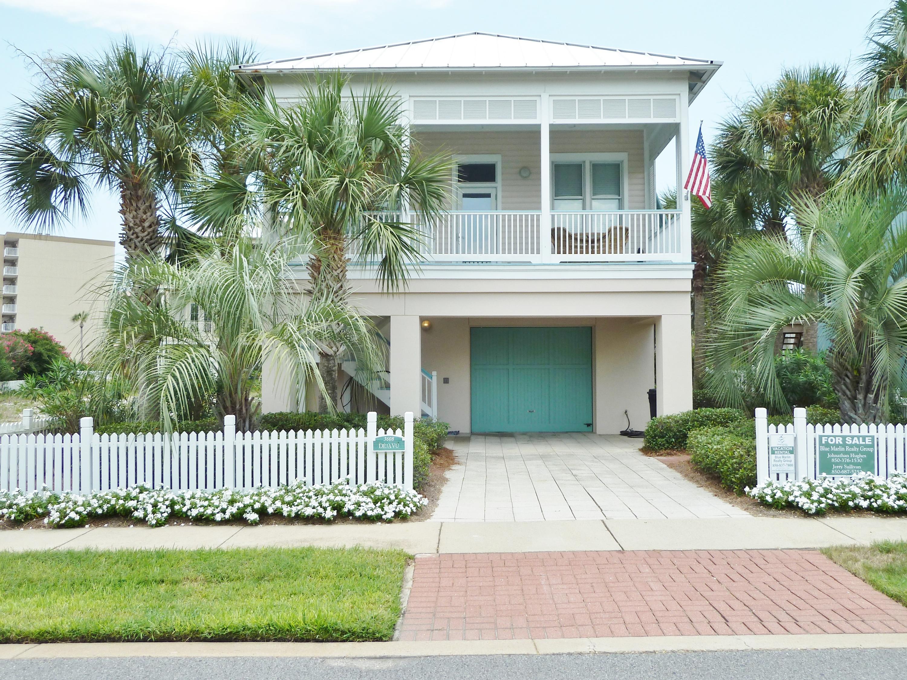 DeJaVu is Lowest priced Beach Cottage in gated Destin Pointe. This awesome one owner 2 bedroom 2 bath raised cottage has views of Lake Caroline in Destin Pointe. DeJaVu is situated on one of the larger lots in Destin Pointe giving the new owner the opportunity to put a wonderful pool in the back courtyard.