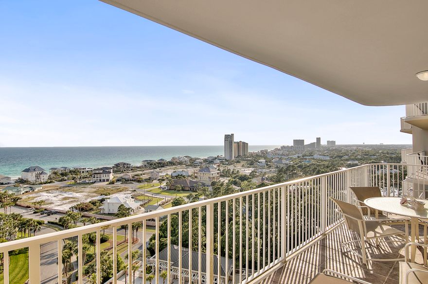 One of the most prestigious buildings in our area - gated within the gates of Sandestin Resort. Exceptional location & exquisitely appointed condominium residence in the exclusive rental restricted building  One Beach Club Drive. This stunning & updated residence on the 14th floor boasts impressive views of the Beach, Gulf, and Bay from it's many balconies. This residence offers a large living room, open kitchen with breakfast bar, Gulf view master suite with walk-in closet and updated private bath as well as 2 guest suites (each with attached baths) both with access to the north facing balcony with Bay & Resort views. One Beach Club Drive offers impeccable amenities - two private guests suites, media room, game room, fitness room, poolside summer kitchen area. These are available t