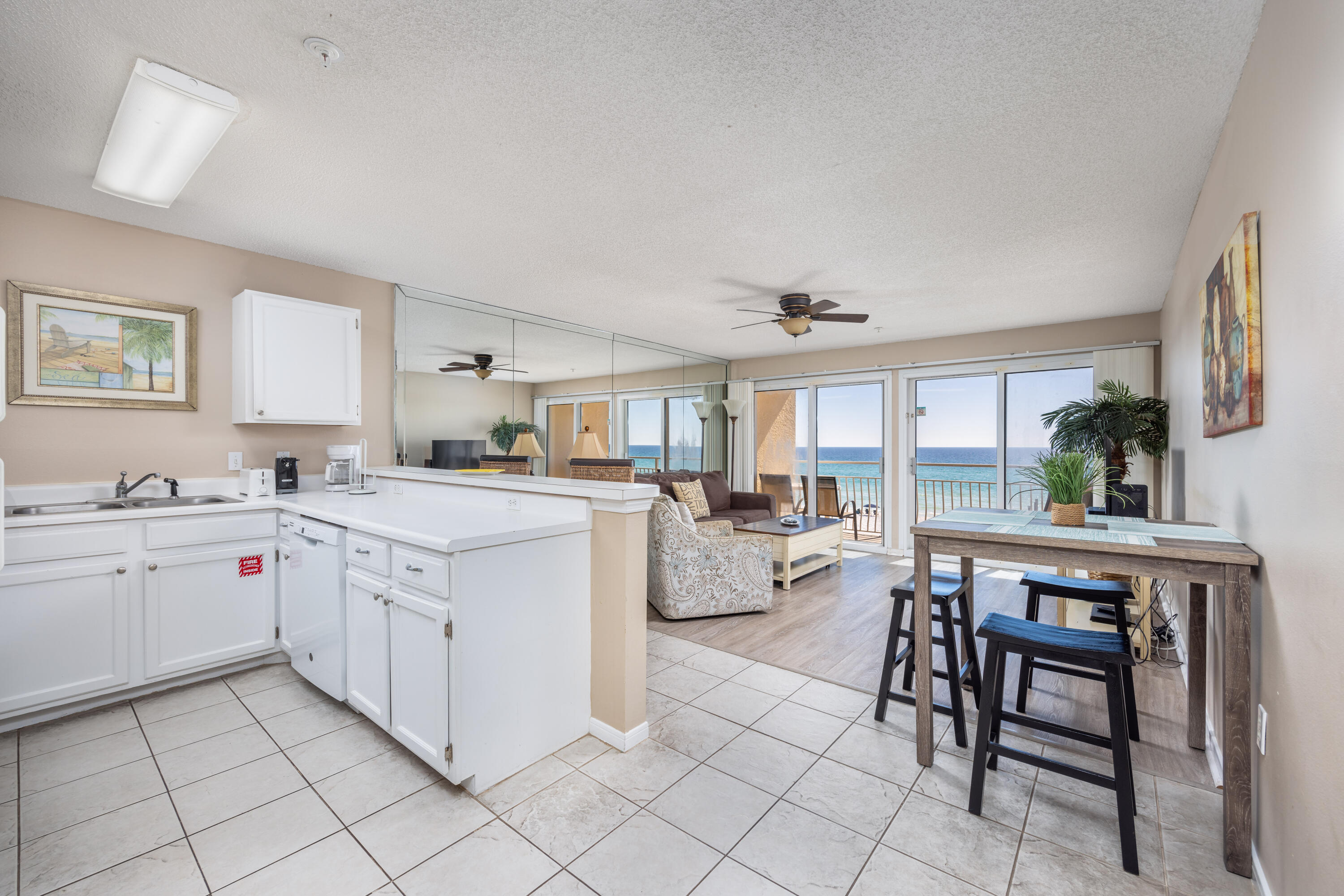 Crystal Sands is located in the highly sought out vacation spot of Crystal Beach. This 1 bedroom condo with a sleeper sofa and bunks built into the hallway is very spacious, sleeps 6, and has stunning gulf front views. You are within walking distance or a short drive to plenty of restaurants and shopping which is a bonus. Private beach access as well and an onsite pool and easy access to the beach using the boardwalk. Peace and tranquility at its finest!
