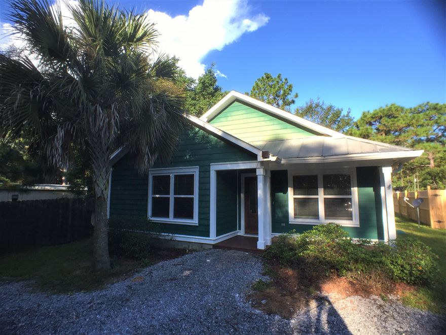 This cozy 3BR/2BA Florida cottage is located in Santa Rosa Beach. Features include beautifully stained concrete floors, custom maple cabinets, beadboard, and granite countertops. The spacious master suite features a jacuzzi tub, separate shower, double vanity, and a walk in closet. The large shed in the backyard allows additional storage. This rental is just minutes to thee Choctawhatchee Bay and the beautiful beaches of South Walton. A non-warranted washer/dryer is included for your convenience. this home is pet friendly to small dogs only under 20lbs.