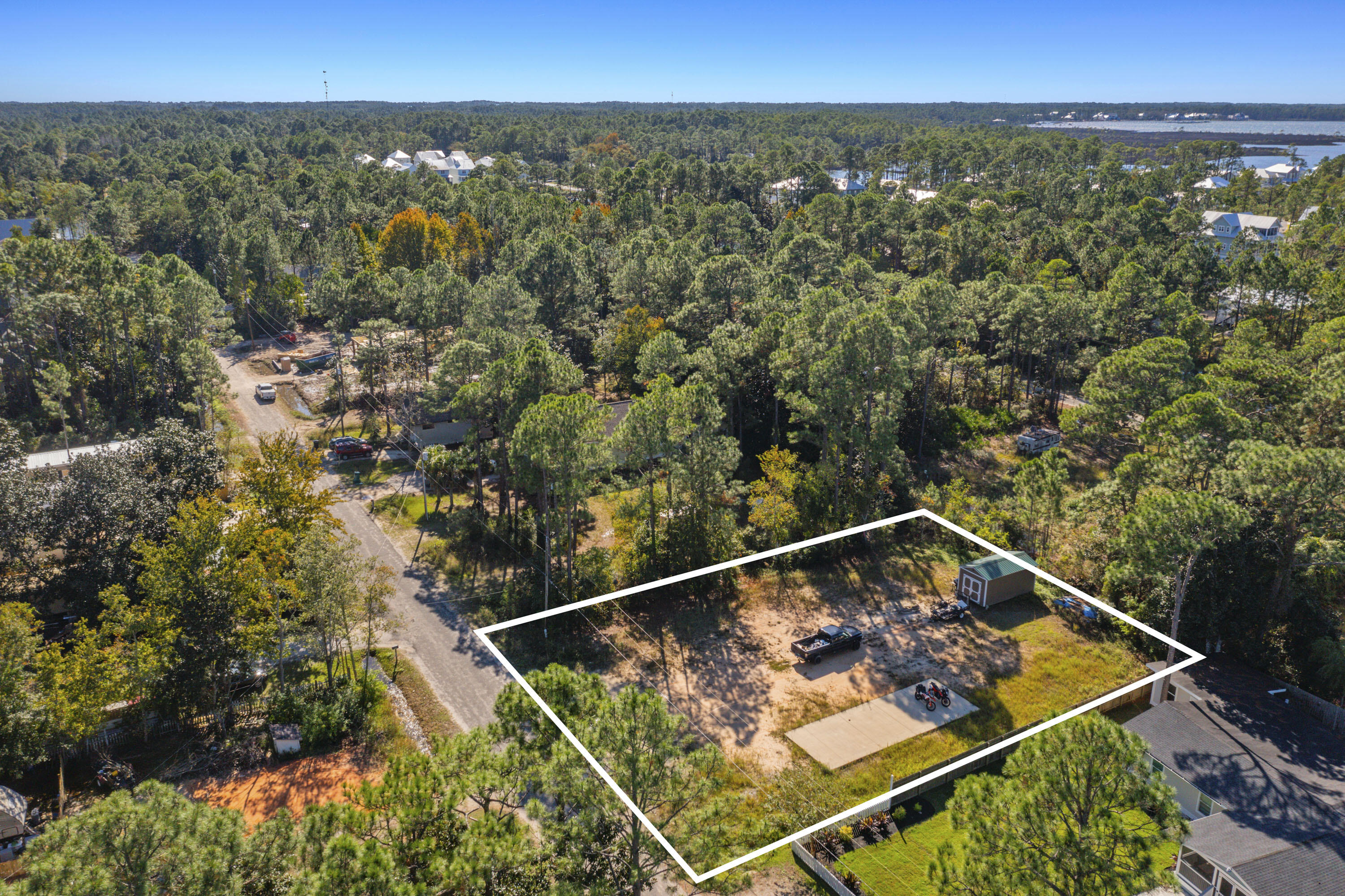 Double lot in desirable North Santa Rosa Beach. The lot is cleared and has utilities on-site from a previously existing home.