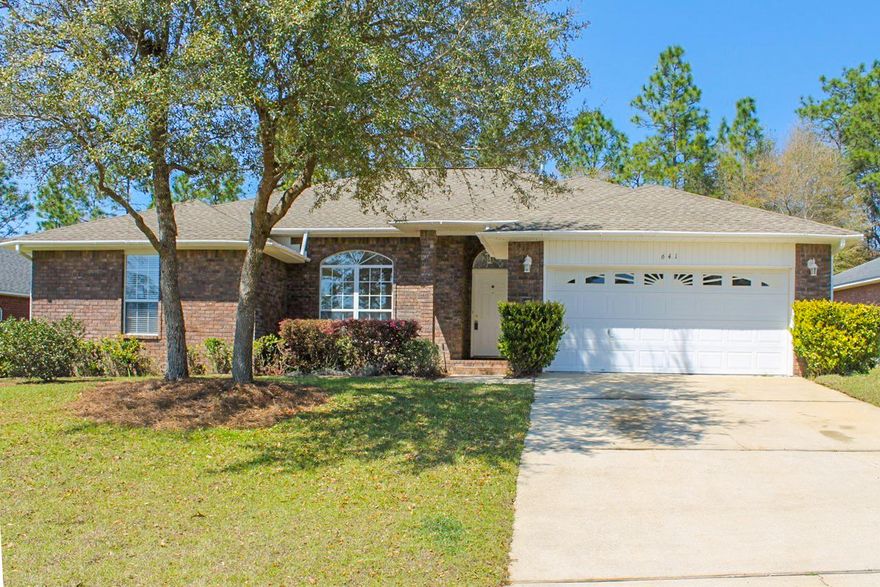 This is the home you've been waiting for, in the neighborhood you want. As you arrive to your new 4 bedroom, 2 bathroom home, you'll notice the newly sodded yard and full brick exterior. Inside, the home has been freshly painted and features NEW CARPET in the bedrooms and WOOD LAMINATE floors in the main areas. The kitchen is open to the great room and has soaring vaulted ceilings. There is a pop up breakfast bar for eating and plenty of counter and cabinet space in the kitchen. The master bedroom is spacious and has a trey ceiling and the bathroom features dual vanities, separate garden tub and stand up shower and 2 walk in closets. This location offers a quick commute to the 7th Group or Duke Field and Eglin AFB. Come see this home today! Click ''More'' for additional info