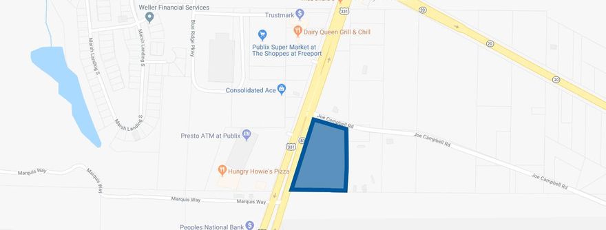 Best Commercial development site in Freeport.Freeport is finally poised to be the next Florida real estate boom-town. More information coming about the infrastructure improvements that are planned and how it will effect the development potential of this property.