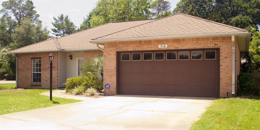 Beautiful all brick home located on a large cul de sac in the subdivision of Parkwood Place. A short distance to Bluewater Elementary school and the shops of Merchants Walk. three bedrooms and 2 full baths in a split floor plan. Lovely florida room where you can enjoy the lush landscaped back yard. Or move out to the large open patio and grill at the natural gas hook up. Large greatroom with gas fireplace and built in shelving. Cathedral ceilings and open floorplan make this a must see! Owner will consider a cat only, no dogs. Any cat must be spayed or neutered, up to date on shots, and fully housebroken. One time $300 refundable pet deposit and a yearly $300 non refundable pet fee required at lease signing.