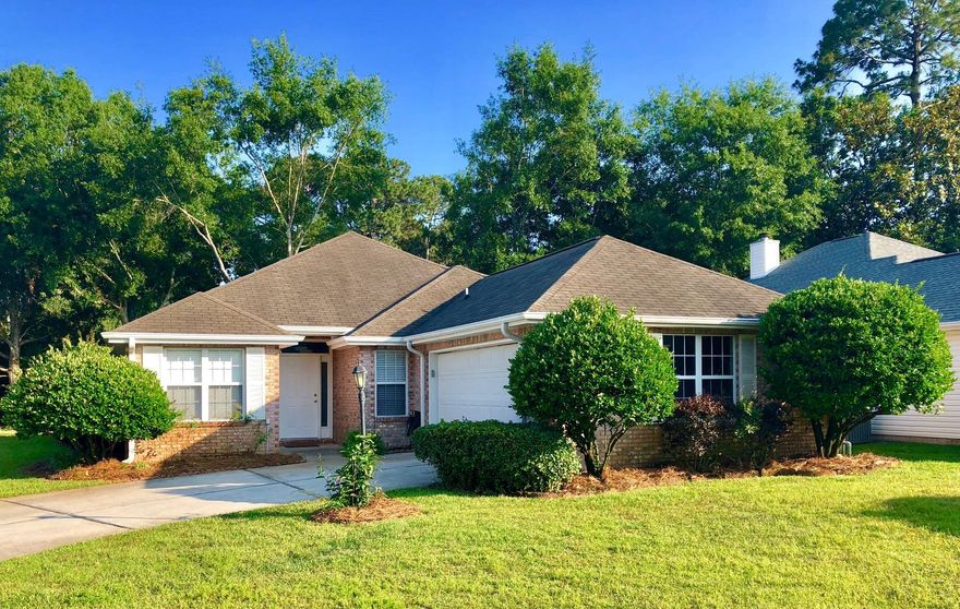 Pristine 3 bedroom, 2 bath brick home located in the quiet and neatly landscaped neighborhood of Millers Run in Bluewater Bay. This home has a very spacious feel, with an open sunny floor plan that joins the dining area, kitchen and living room. New upgraded gorgeous granite plus all new stainless steel appliances (stove, fridge, microwave and dishwasher). The spacious master suite has a tray ceiling plus door that leads out to the enclosed porch. Master bath has double vanity, upgraded granite with new sinks and faucets, soaking tub with cultured marble plus large master closet. Everyone will enjoy the enclosed Florida Room with lots of windows and tile floors facing the lush backyard. Perfect for morning coffee or just to relax with a glass of wine. Lovely room for kids or adults