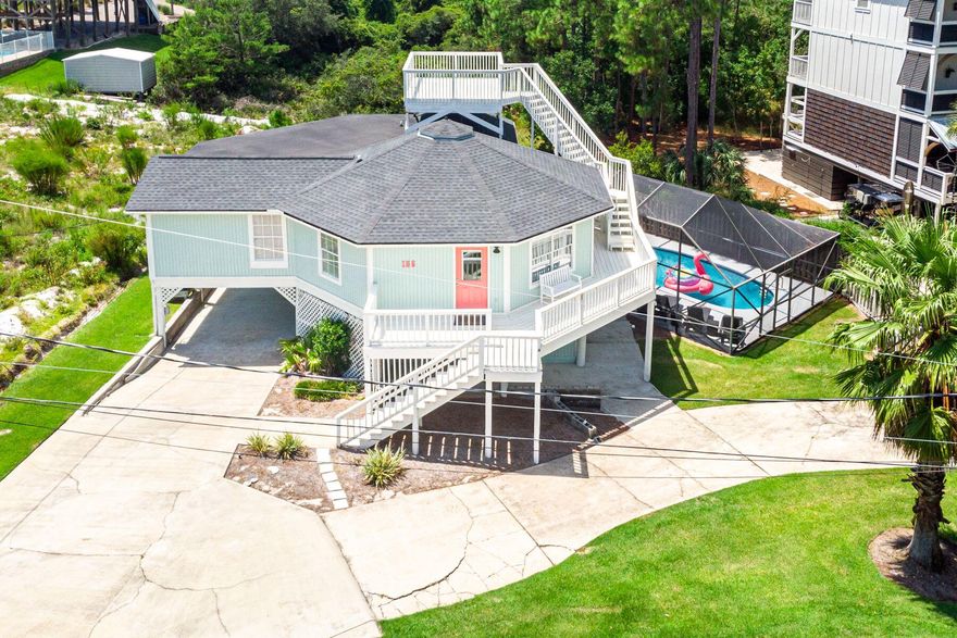 This Vintage Beach Home is conveniently located just a short walk from the beach. Enjoy beach life on the West end of 30a. Amazing location and walking distance to Stinky's as well as a short golf cart ride to Gulf Place. This beach home has an abundance of  parking spaces.