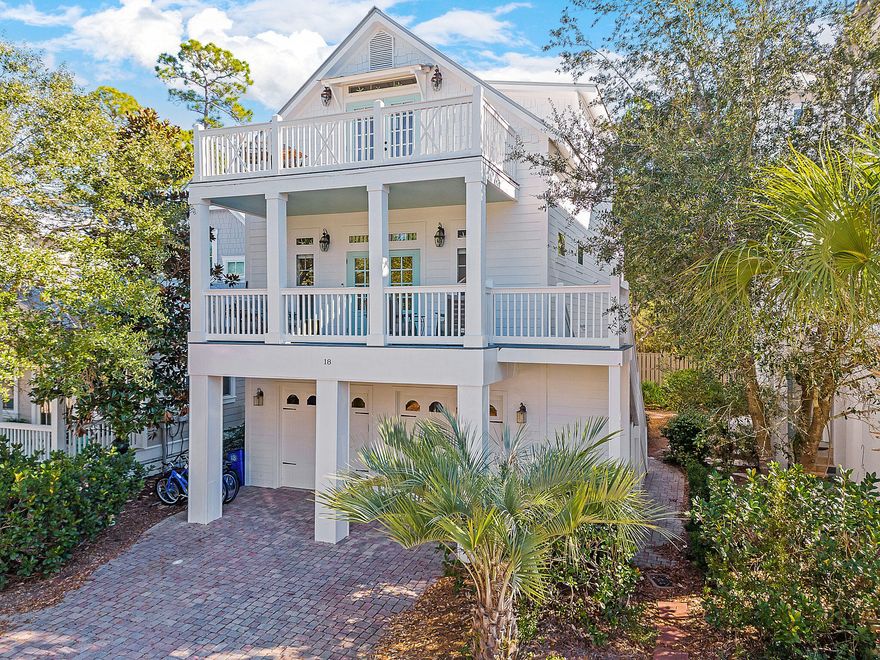 PRICED TO SELL - South of 30A in Seagrove Beach.  The Cottages at Eastern Lake offers a coastal feel, with mature landscaping, a great community pool, and charming brick paved streets. Ideally located a 2-5 minute bike ride to multiple beach access points, as well as the Eastern Lake Park & Boat Ramp! 
The spacious floor plan is perfect for larger gatherings or multiple families featuring a first-floor game room area, several inviting outdoor spaces & two master suites! Recent exterior updates include new paint, a brick paver patio out back, and comfortable outdoor furnishings. The interior boasts new TV's, a new washer and dryer, fresh paint throughout and gorgeous new furnishings, creating a welcoming space to relax and unwind. The main living area consist of an open floor plan with access to the large front porch. The kitchen, dining room, master suite, powder room, and laundry room complete this level. The third level is made up of a second master suite and 2 additional bedrooms with a shared bath. The third floor balcony, and a cozy reading nook offer additional spaces for guests to retreat!
18 Playalinda Ct could be your next home away from home, or income-producing property. Call today to set up a showing!