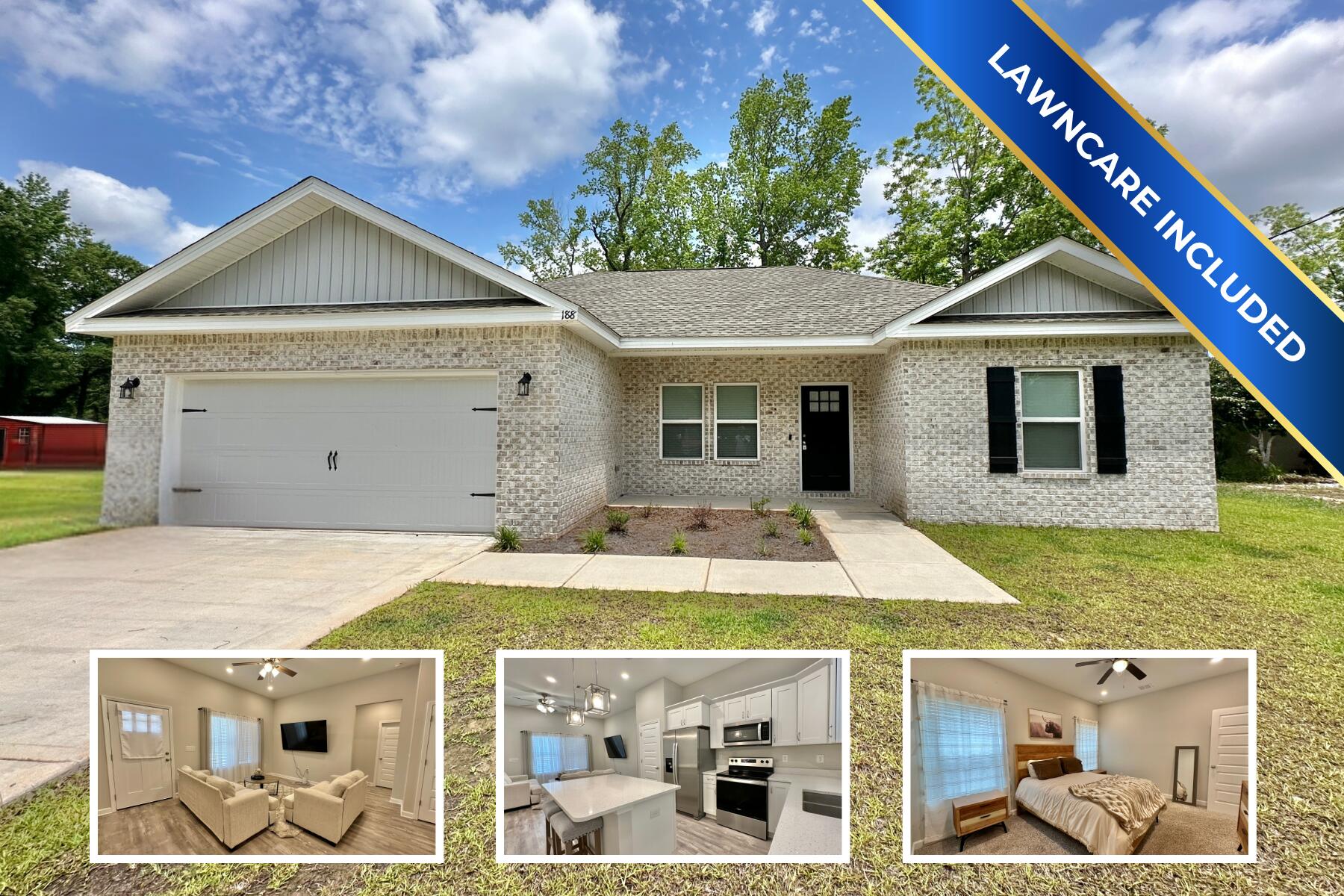 AVAILABLE JUNE 9 - Craftsman-style 2023 all-brick home on Crestview's north side with a welcoming front porch and spacious open layout. Features include luxury vinyl plank flooring in common areas, carpet in bedrooms, raised ceilings, and recessed lighting. The kitchen offers stainless appliances, a pantry, quartz or granite countertops, and a work island with bar seating. The main suite includes double vanities and a walk-in closet. Enjoy a rear patio and 1/4 acre lot. No HOA. Conveniently lawn care is included. NO smoking. 600 minimum FICO credit score required in addition to meeting rental criteria. Pets allowed upon approval with a non-refundable pet fee. All applicants are required to complete an application on https://onefamilypropertyservices.petscreening.com/
regardless of if they own a pet or not. Applicants with an ESA are also required to complete the application.
** Fees Required once an application is approved include, but may not be limited to: Security Deposit, Non-Refundable Fees (cleaning and rekey), $20 Certified Mail Fee, and Pet Fees (when applicable).