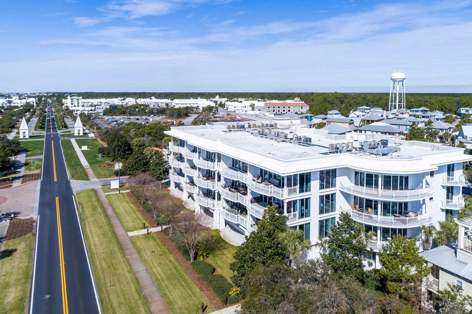 PRIME 30A EAST END LOCATION NEXT TO ALYS BEACH! Prominently located along the prestigious east end of the Scenic 30A corridor, this is the first office east of Alys Beach, in The Alexander building. This 1,692 square commercial space extends from the front of the building through to the back, with two entrances, and lends an ideal layout, with a large reception area, 7 large enclosed private offices and a conference room, a storage closet behind the reception desk, and a half bathroom with small kitchenette. A unique opportunity to own a luxury commercial office directly on 30A, just steps from Alys Beach and Rosemary Beach. Location, location, location!