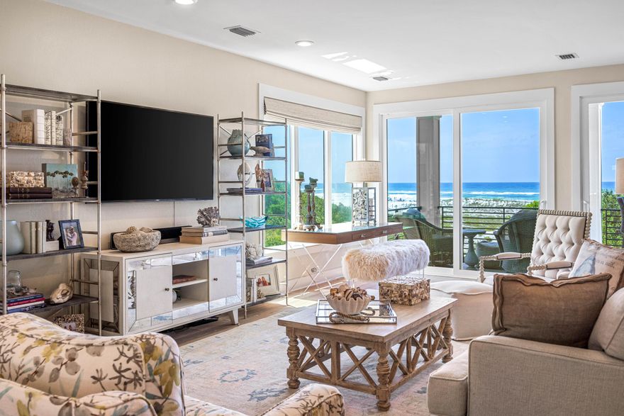 Lowest price per SQ FT of Gulf Front Homes on 30a! Magnificent Gulf & Beach views from this family compound located in  gated  Seclusion Dunes!  Nestled on an oversized lot, 260 ft deep, bordered by Deer Lake State Park, you will have the privacy you can't find in other Gulf Front properties, The 4,663 sq ft home & guest quarters have been totally renovated including the heated pool w/waterfalls, hot tub, glass rock firepit, decking, outdoor kitchen, new HVAC units, kitchen, baths, flooring, furnishings and lighting! The highly curated interior appointed by professional designer presents a lush, yet comfortable  atmosphere for entertaining or relaxing while reveling in the harmonious emerald water views. The new landscaping & grassy area on the gulf side is perfect for the kids & pets!