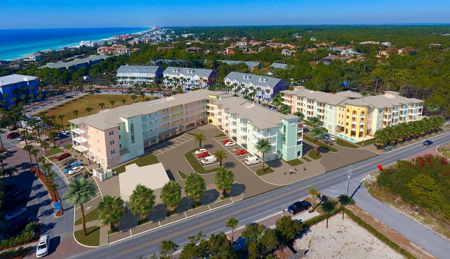 For the first time in over a decade you have a spectacular opportunity to purchase pre-construction condominiums at Gulf Place! Currently accepting Reservations with a refundable $10,000 Deposit. Gulf Place Residences will have two phases: The first, Phase One will offer 40 well-appointed residences. The second phase of 30 condominiums will be released at a future date. Beautiful two and three bedroom floors plans available featuring 9' and/or 10' ceilings, open floor plans with kitchen island and breakfast bar, quartz or granite countertops, stainless steel appliances, porcelain tile flooring, recessed lighting, and balconies offering a variety of views! The construction will consist of concrete between floors and walls! Both phases will enjoy living the Gulf Place/30-A lifestyle