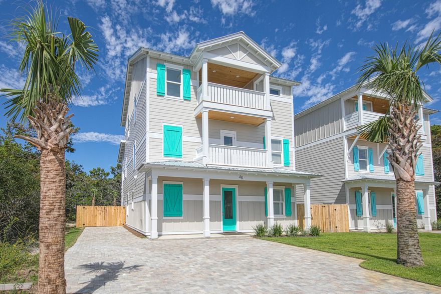 Designed to maximize rental income, this NEW 7 BR/7 1/2 Bath rental machine W/ $183,229 PROJECTED ANNUAL INCOME & 16-28% ESTIMATED RETURN ON CASH , offers everything vacation renters are looking!   Earn an est $46,594 Annual NET Income.  3 living areas including huge game & bunk rm, large dining area, 360 SF covered porches, large, private, fenced yard w/heated, saltwater pool, spa, fire pit, outdoor kitchen & living area comfortably accommodate 28+ guests.  Quick access to the gated, deeded beach access, golf, tennis, fantastic restaurants & shopping. Sold beautifully furnished and rental ready. Lots of parking & NO HOA fees. Other features include tall ceilings, shiplap walls, huge kitchens, low maintenance LVP throughout, 3 HVACs, Rinnai tank less water heater, 75'' & 50'' TVs throughout. Hurricane rated windows.   Act now and enjoy the beach life you've always dreamed of while offsetting some or all of its costs by taking advantage of this Powerhouse's $183,229 projected rental income!T
(There is a Matterport virtual tour under the 'Photos Tab' which has a 3D floor plan of the home.  Click the floor plan in bottom left corner, select a room and then you can click anywhere in the room, and virtually walk thru the entire house.)