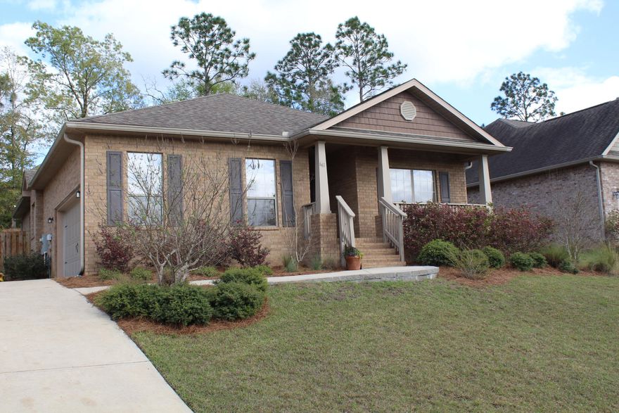 WONDERFULLY MAINTAINED HOME IN BEAUTIFUL FOX VALLEY SUBDIVISION. ABOUT 15 MINUTES TO DUKE FIELD AND ABOUT 30 MINUTES TO EGLIN AFB. SPLIT BEDROOM AND OPEN FLOOR PLAN WITH DEN. SELLERS HAD ATTRACTIVE LUXURY VINYL FLOORING INSTALLED THROUGHOUT WITH CARPET IN ALL THE BEDROOMS. GREAT ROOM AND MASTER BEDROOM BOTH ARE ACCENTED WITH TRAY/COFFERD CEILINGS. GRANITE COUNTER TOPS IN KITCHEN AND BOTH BATHS. KITCHEN FEATURES LOADS OF COUNTER SPACE, PANTRY AND BREAKFAST BAR. PRIVACY FENCED BACK YARD AND OPEN PATIO IS GREAT FOR ENTERTAINING. RELAX ON THE OPEN FRONT PORCH AND TAKE IN THE SUNSETS. MEASUREMENTS & DIMENSIONS BELIEVED TO BE ACCURATE, BUYER TO VERIFY.