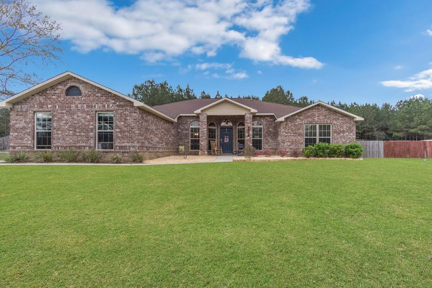 Better then new on 1 acre! Move-in ready! 4 bedrooms, 3 full baths, 2 living areas, front Office with French Doors, Formal Dining, with open floor plan. Large Eat-In Kitchen includes Stainless Steel appliances (including refrigerator) with Breakfast Area, large Pantry, Kitchen Island and Breakfast Bar. So much room to stretch out with Living area and bonus Family Room! Large Master Bedroom and Bath feature his/her closets and double vanities. Then just out the sliding doors of Family Room is the large covered patio with slab extended for entertaining all your friends. The fantastic garage (or man cave!) interior is the size of 3 car (31x21). Seller offering 1 year Old Republic Home Warranty!