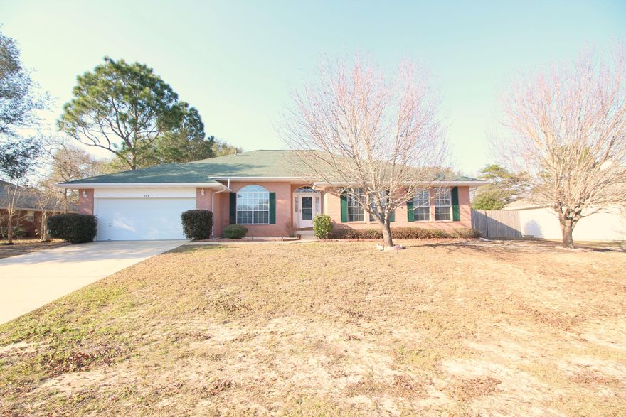 Rare 4 bedroom 3 bath home plus an office located in south Crestview. The homes location allows for quick and easy access to all the local bases, shopping centers, and stunning Florida beaches.As you walk in you will notice the large open living room which flows into the kitchen allowing for great entertaining of family and friends. Kitchen boasts BRAND NEW STAINLESS STEEL APPLIANCES which consists of a double oven/stove, refrigerator, dishwasher, and microwave range hood. There is also plenty of cabinet and counter-top space for all your cooking needs.There is an office/study room off the living room providing you more space without having to sacrifice a bedroom. The master bath is equipped with walk in shower ,garden tub, double vanity, and his & her walk in closets. This home also