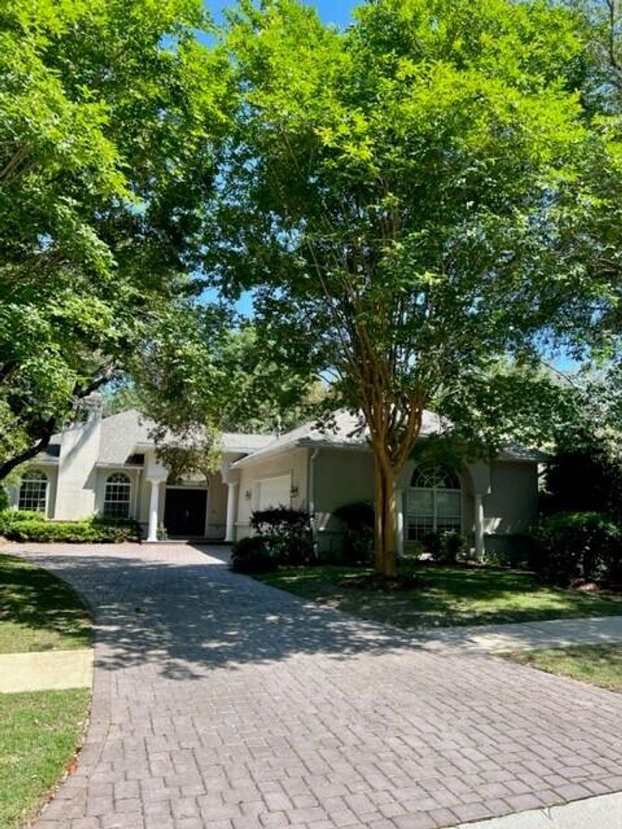 Welcome to 894 Coldwater Creek, an award winning design reminiscent of a Tuscan villa.  Located a block away from the tennis courts, community pool and park, this home is in coveted Swift Creek.Four Bedrooms and three baths, open design.  The fully separated guest quarters/inlaw suite share the pool and covered courtyard, inviting mingling while affording privacy.One enters the home through the double front doors and is greeted by a striking view of the pool and courtyard.  To the left is the main house, to the right the guest quarters.  The Courtyard affords an extra 500 sq/ft or so of fully functional living space.  The pool and spa are fully screened and adjoin the covered portion of the courtyard.   This home has a brand new roof and new air conditioner.  Gas range and fireplace