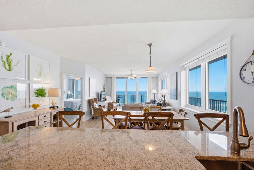 Beautiful 3-bedroom, 3-bath unit located on the 8th-floor west side, complete with its own deeded covered parking space. Enjoy quiet, peaceful views that stretch as far as the eye can see. This Gulf-front condo on Navarre Beach is freshly furnished and equipped with everything you need to begin enjoying coastal living immediately. The spacious wraparound balcony offers front-row seats to the beach and breathtaking sunsets over the Gulf. The deeded garage parking space is conveniently located on the ground floor near the elevators for easy access. The association amenities include a swimming pool, private beach walkover, barbecue and picnic area, fitness center, and more. Call for an appointment to view.