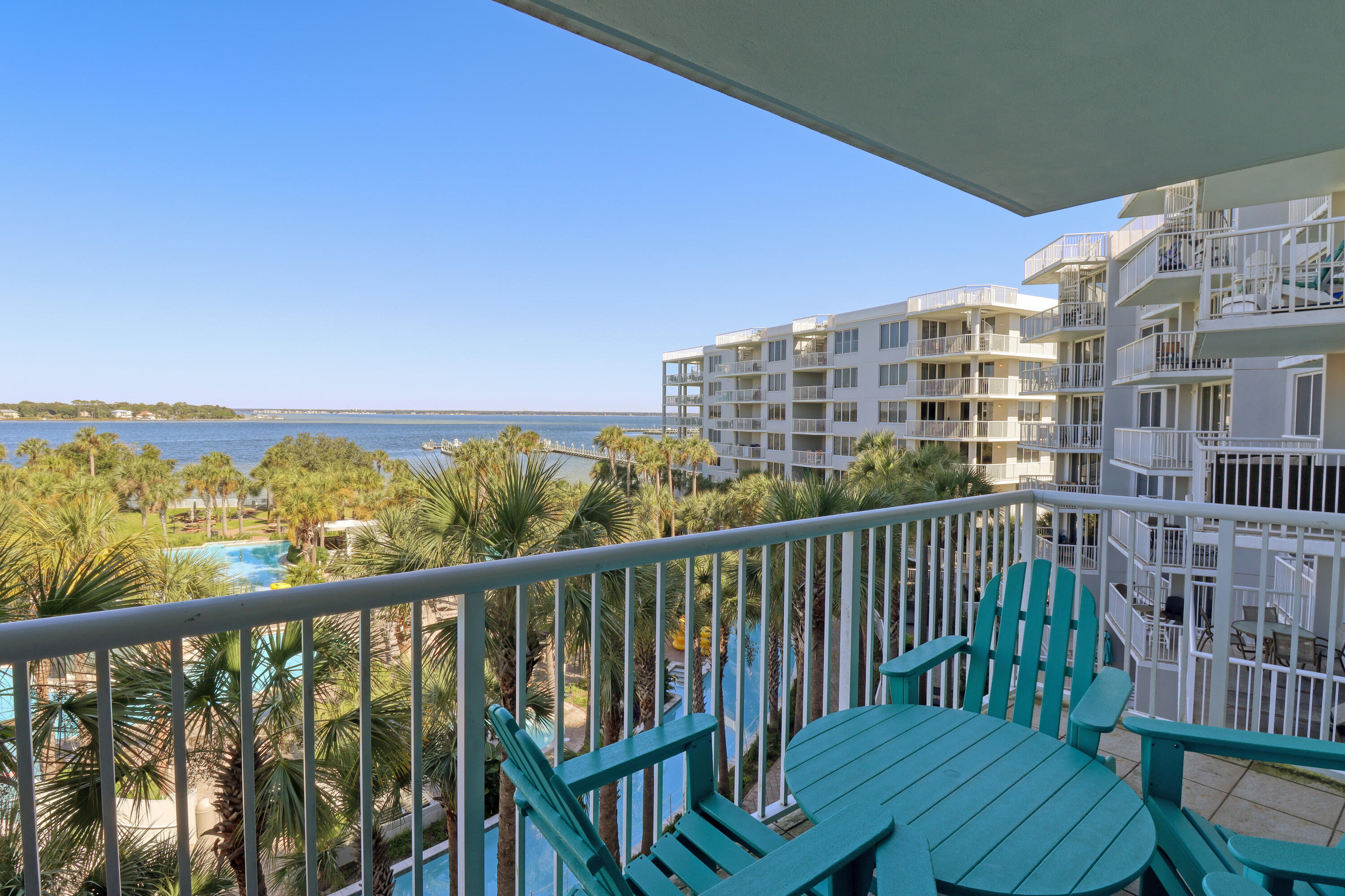 IT'S ALL ABOUT THE VIEW! In Destin West Sandpiper, home to the ultimate luxury coastal lifestyle - you'll find this fabulous 1 bedroom + bunks condominium with amazing views of the Choctawatchee Bay. This condo is turnkey, fully furnished, and rental ready! Spacious and well equipped, this 5th floor condo offers a desirable floor plan which boasts a spacious master bedroom, hallway bunks, upgraded open kitchen, and a Bay front family room with balcony access overlooking the lazy river. Upgrades include luxury vinyl flooring, quartz countertops, stainless steel appliances, and coastal modern furniture! Destin West offers ample amenities from both the Gulfside and Bayside combined. Destin West features 7 swimming pools including a heated pool for year round enjoyment, a 700' winding lazy river, a fitness center, beach access and a Bayside Marina with docks and boat rentals. From the Bayside, owners and guests only need to take a leisurely walk across the sky bridge to the Gulf of Mexico, where pristine white sandy beaches await. This unit is ideal for a beach getaway or investment property. Call today to book a private showing!