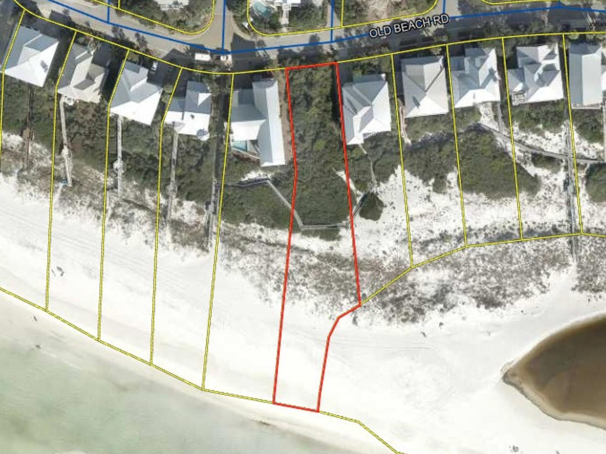 Build your dream home on this spectacular Gulf front lot in the private and gated community of Old Florida Beach, one of the most serene and sought-after neighborhoods along 30A. This rare offering features 65 feet of direct Gulf frontage and is perched on a naturally elevated bluff, providing both stunning views and added protection for the property and its native vegetation. Located in an X flood zone, the lot offers peace of mind with no flood insurance required and no risk of obstructed views. Enjoy the charm of a quiet, coastal community with deeded beach access, walking trails, and proximity to shopping, dining, and entertainment in Gulf Place and Seaside. This is a rare opportunity to secure a premier piece of 30A waterfront-perfectly positioned for privacy, security, and timeless sunsets.