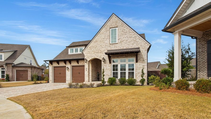 Welcome to 33 Caymus Cove, a truly standout Randy Wise Homes custom residence located in the gated Vineyards of Hammock Bay, where thoughtful design upgrades elevate every space. From the moment you enter, curated details set this home apart--custom trim walls and designer wallpaper in the front bedroom, beautifully updated wallpaper and paint in the second bedroom, and a stunning, color-drenched powder bath featuring wainscoting and designer finishes. The living room showcases an elegant custom trim accent wall, while upstairs a full wall of built-in bookcases creates a refined and functional retreat. Outdoors, the experience continues with a secondary patio, pergola, enhanced landscaping, and a freshly stained privacy fence, all set on one of the largest fenced lots in The Vineyards, a rare and highly desirable combination.
Beyond these striking upgrades, the home continues to impress with quality construction and timeless finishes throughout. The exterior features classic brick construction, architectural shingles, decorative shutters, and a paver driveway, delivering strong curb appeal within this gated community.
Inside, enjoy 10' ceilings on the main level, engineered hardwood flooring, and crown molding throughout the main living areas and bedrooms, creating an open, elegant atmosphere filled with natural light. The living spaces flow effortlessly and are enhanced by in-ceiling speakers, smart home features, and thoughtfully designed layouts ideal for both everyday living and entertaining.
The gourmet kitchen is a true centerpiece, offering Frigidaire Professional Series stainless appliances, a 36" gas cooktop, vented chimney hood, built-in wall oven, convection microwave, and 42" upper cabinets with crown molding, quartz countertops, an apron-front undermount sink, tile backsplash, and soft-close cabinetry complete the space with both style and function in mind.
The primary suite provides a private retreat with generous space and a spa-inspired bath featuring a tiled walk-in shower, freestanding soaking tub, quartz countertops, framed mirrors, and premium Moen fixtures. Secondary bathrooms are equally well-appointed with tile surrounds and quartz finishes.
Additional highlights include:
Rinnai tankless gas water heater
Carrier HVAC system with smart programmable thermostat
Generac smart transfer switch with natural gas connection
Structured wiring, video doorbell, smart locks & security features
Epoxy-coated garage floors
Gas grill connection
Energy-efficient construction and insulation throughout
Sonos audio system serving the main living area
This home offers a rare blend of luxury finishes, meaningful upgrades, and exceptional outdoor space, crafted by Randy Wise Homes, in one of Hammock Bay's most sought-after gated neighborhoods.
Residents of Hammock Bay enjoy a master-planned lifestyle centered around connection, recreation, and natural beauty. The community features three distinctive clubhouses, each offering resort-style pools, gathering spaces, and amenities designed for relaxation and social engagement. The bayfront clubhouse and dock provide direct access to the Choctawhatchee Bay, perfect for enjoying sunsets, kayaking, fishing, or simply taking in the waterfront views.
Additional amenities include multiple swimming pools, a state-of-the-art fitness center, sports courts, playgrounds, and miles of scenic walking and biking trails woven throughout the community. Hammock Bay is also known for its vibrant calendar of community events, clubs, and activities, creating a true neighborhood feel for residents of all ages.
With beautifully maintained common areas, thoughtful planning, and easy access to Freeport, South Walton beaches, and the Emerald Coast, Hammock Bay offers a lifestyle that blends coastal living with everyday convenience.
