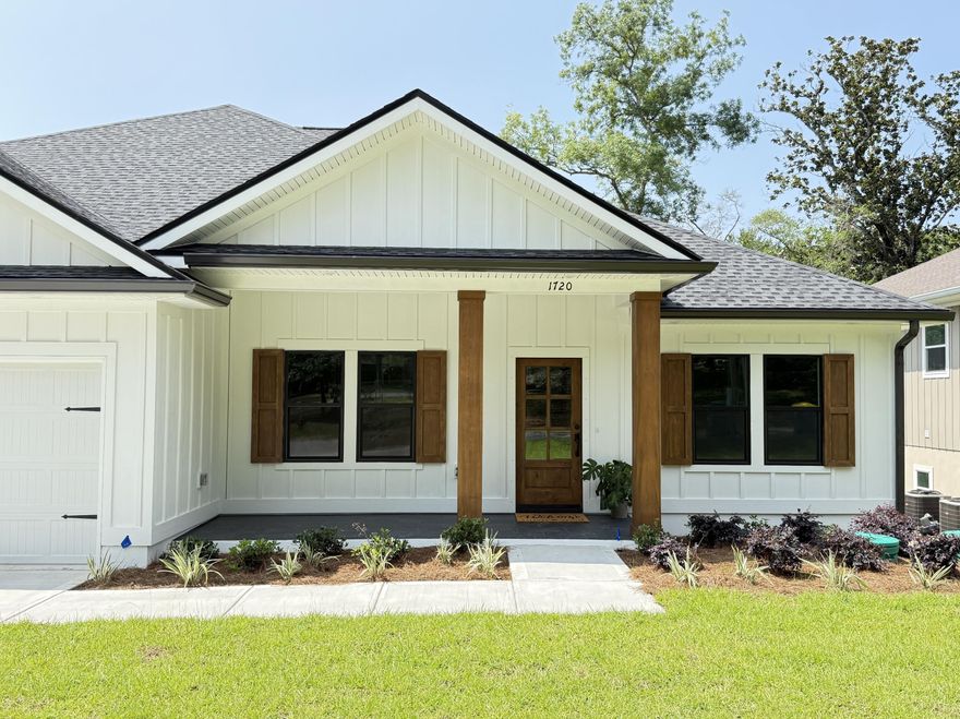 Own a stunning, modern farmhouse design adorned with elegant board an batten siding complimented with Cedar accents. Builder offering amazing buyer incentives to include $25K any bucks see flyer in photos for details. This 5-bedroom, 3-bath home with a 3-car garage is ideal for families and entertainment, featuring upgrades and beautiful touches throughout. The 5th bedroom can be an office, playroom, or guest room. Highlights include *LVP flooring throughout, *Tiled Laundry Room with cabinets, *Gas Package includes connections for tankless water heater, furnace, range, dryer & patio stub, *Bronze Impact Windows, *Stainless Steel appliances to include side by side fridge, *Quartz Countertops, *Custom Build Dropzone in Mudroom*Irrigation system, and a fully landscaped yard. Enjoy the 27ft by 8ft screened-in back patio with French doors.Unbeatable location just 16 miles from Destin, 15 miles from Eglin AFB, and 14 miles from Duke Field, with nearby shopping and dining. Love water sports, use the convenient Edrehi-Swift Bayou Boat Ramp across the street!  Do not miss out on the amazing builder incentives, see photos for details!
